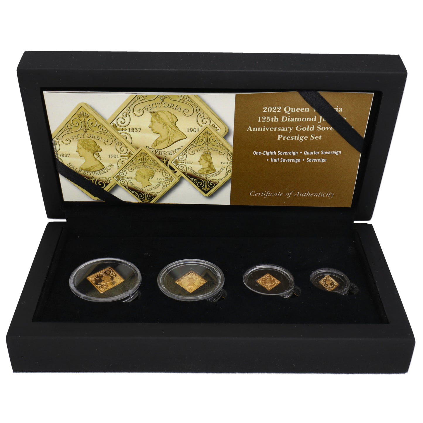 22ct Gold Queen Victoria 125th Diamond Jubilee Anniversary Sovereign Coin Set 2022
