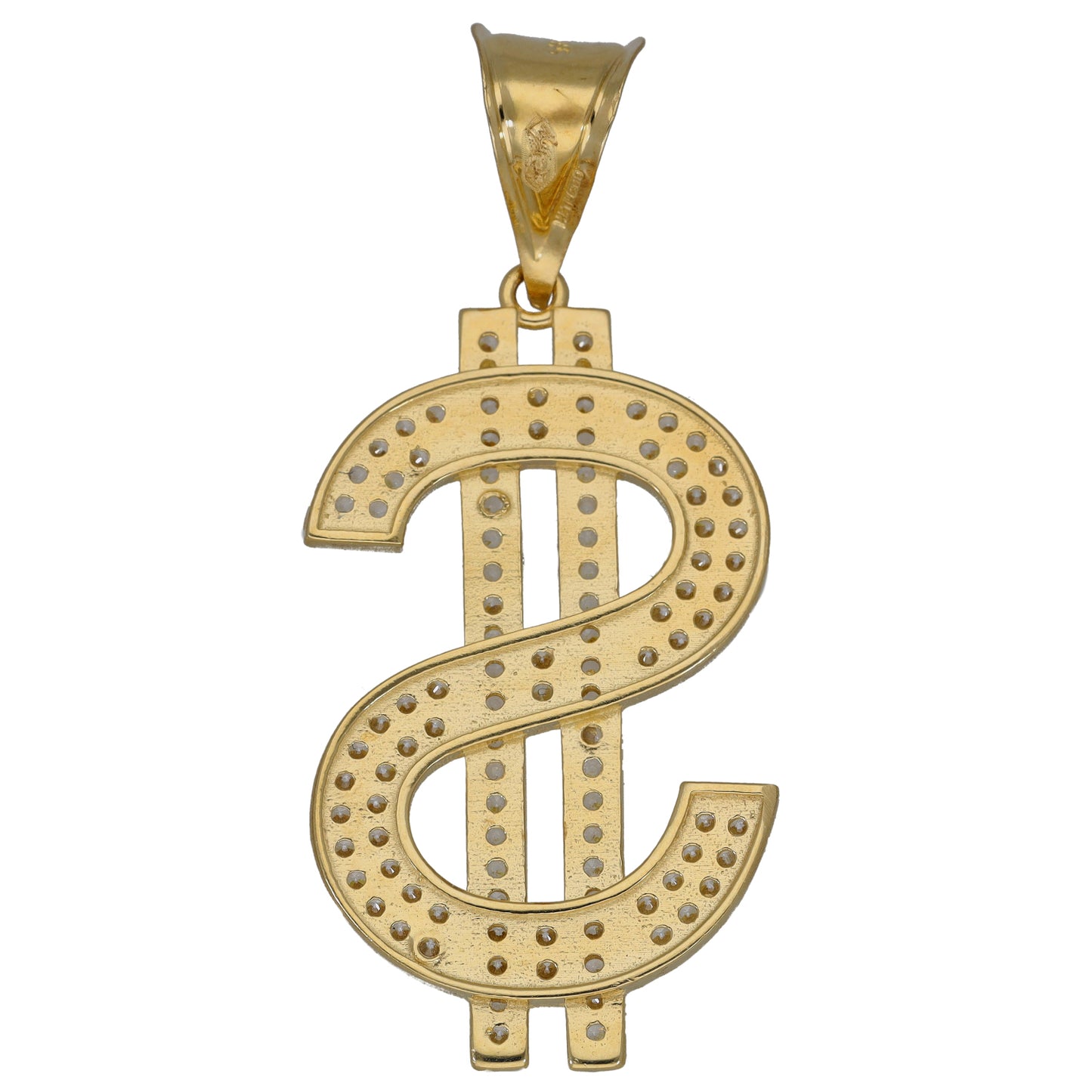 14ct Gold Cubic Zirconia Dollar Pendant