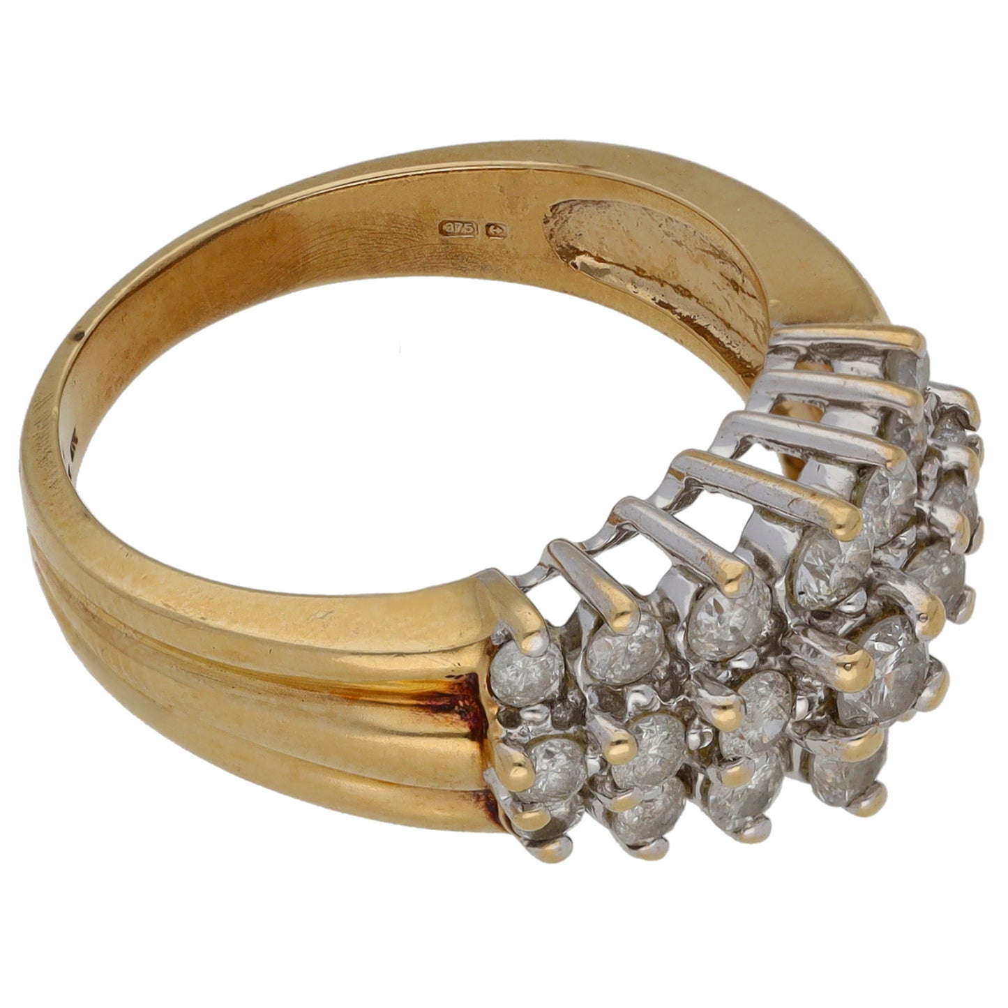 9ct Gold 0.60ct Diamond Half Eternity Ring Size O