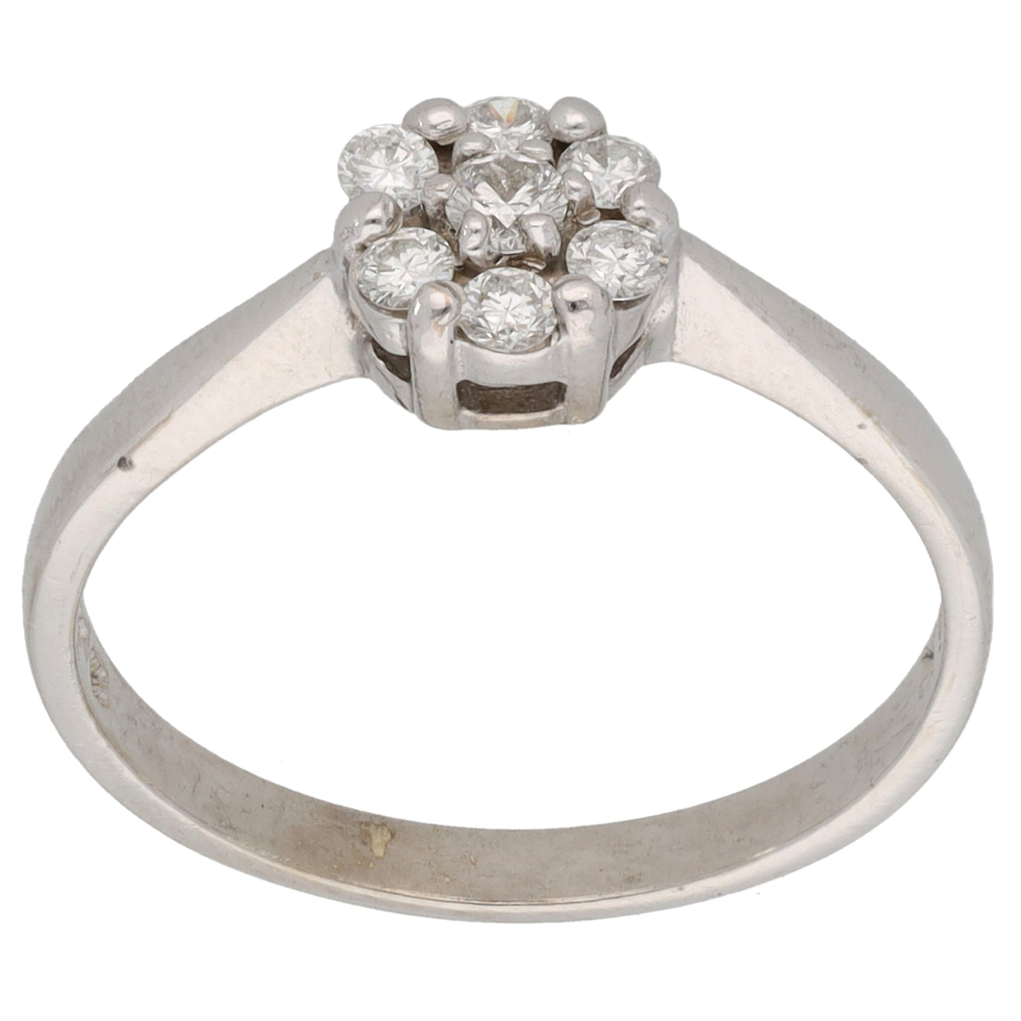 9ct White Gold 0.21ct Diamond Cluster Ring Size O