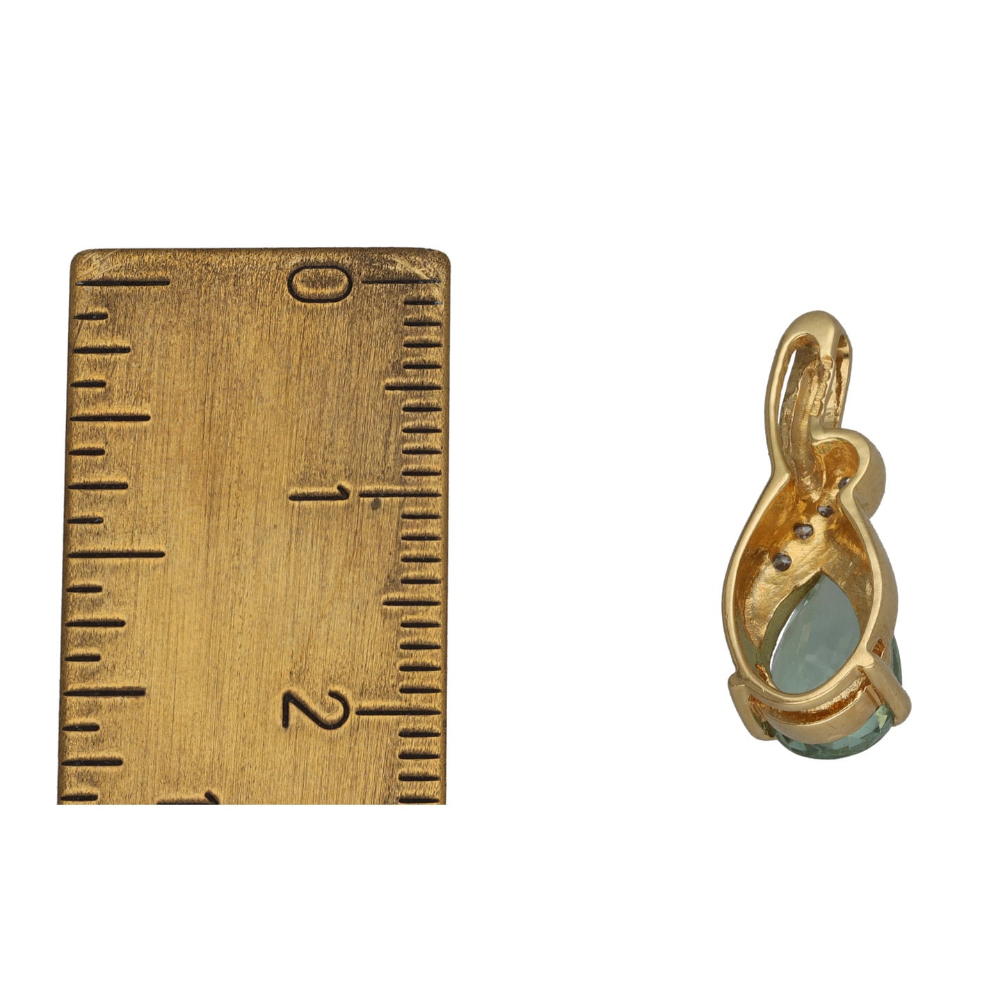 18ct Gold Tourmaline & 0.04ct Diamond Dress/Cocktail Pendant