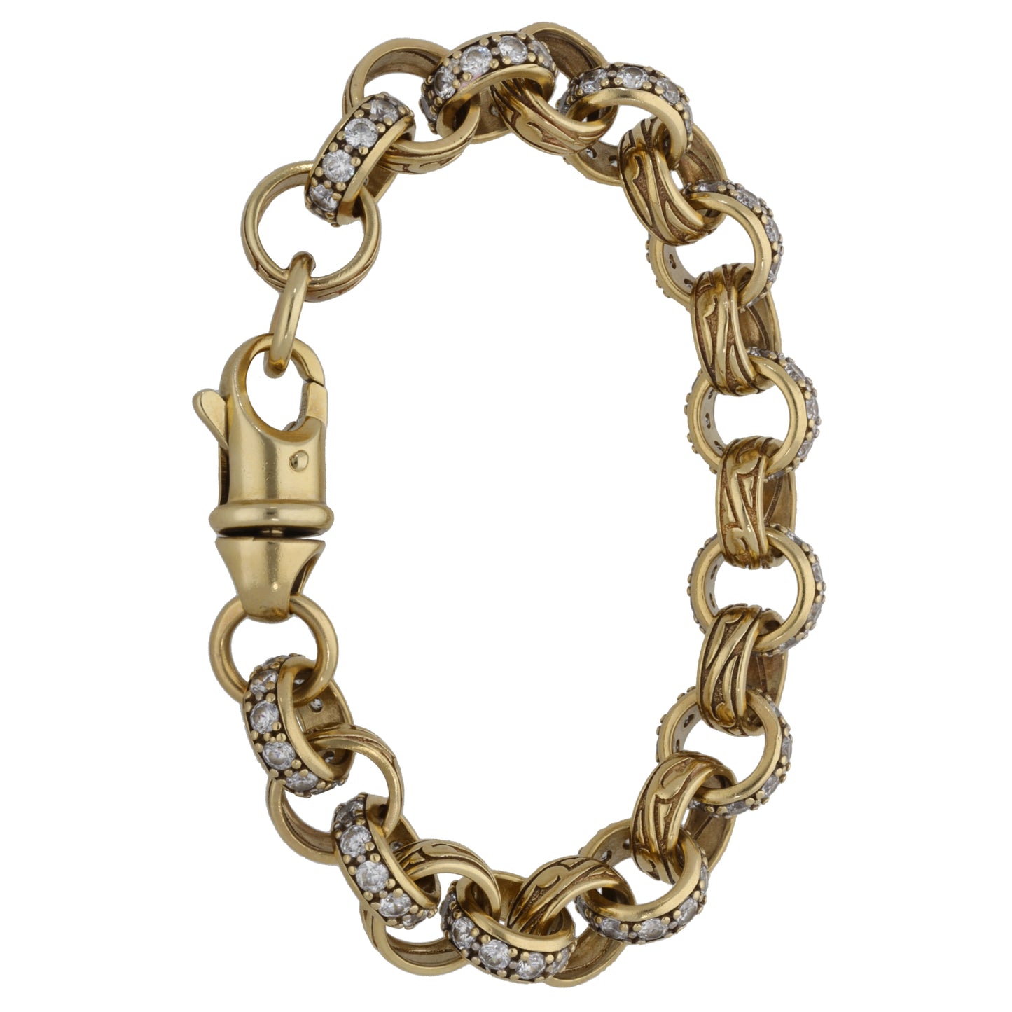 9ct Gold Cubic Zirconia Fancy Stone Set Bracelet