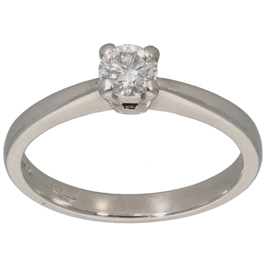 Platinum 0.33ct Diamond Solitaire Ring Size L