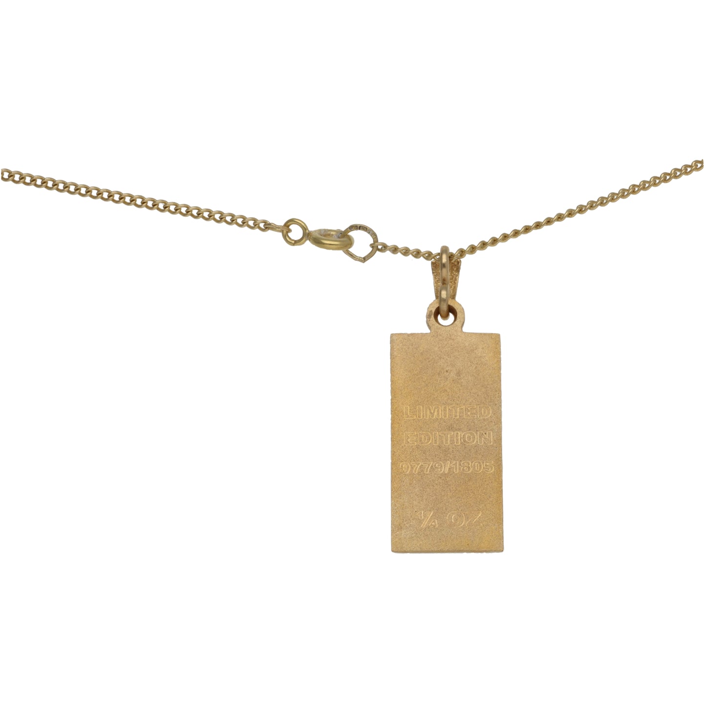 9ct Gold Nelson Ingot Pendant With Chain