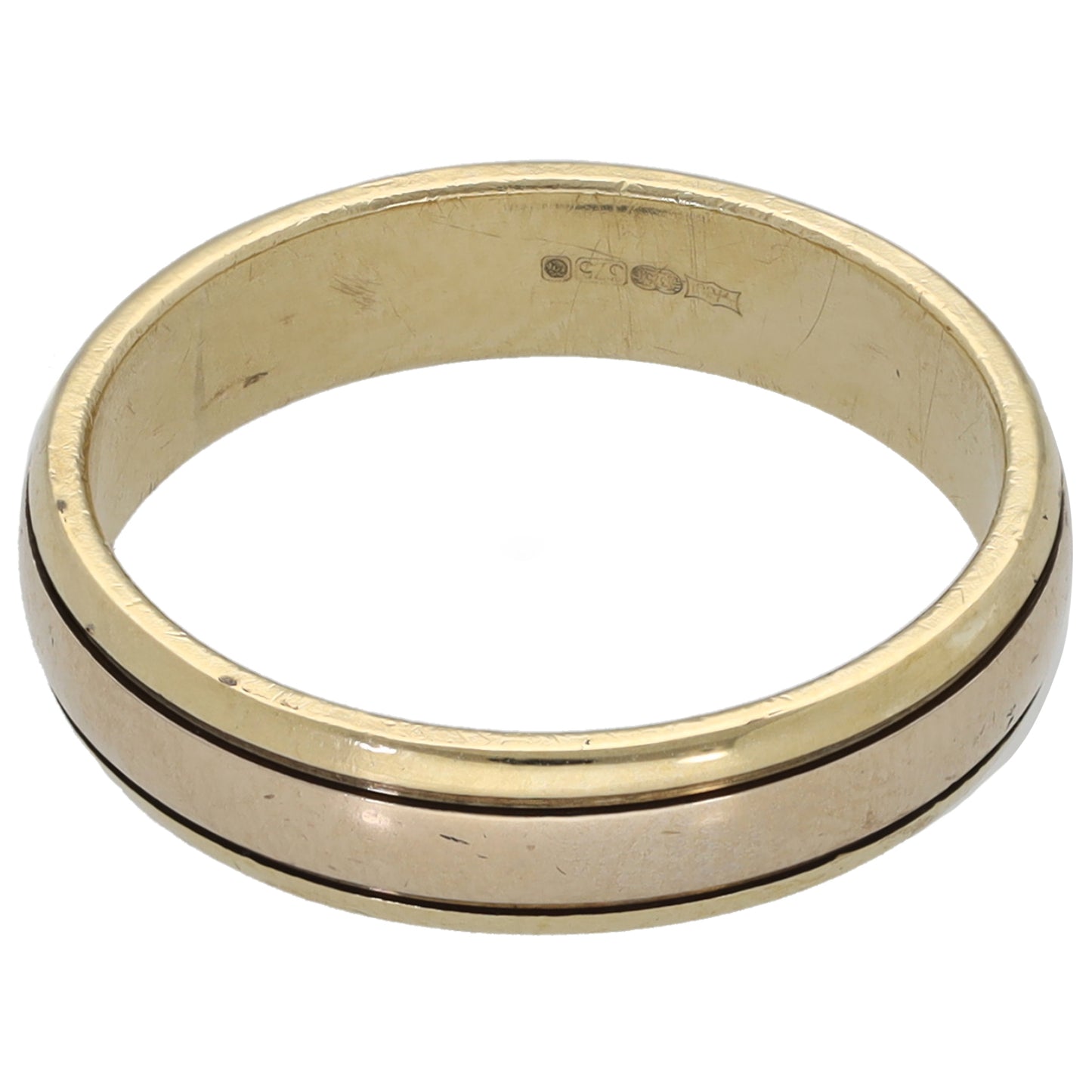 9ct Gold Patterned Wedding Ring Size S