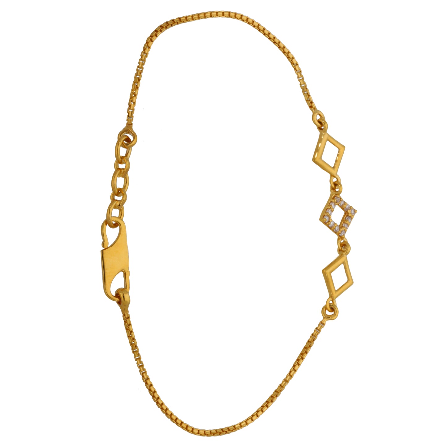 New 22ct Gold Cubic Zirconia Fancy Bracelet