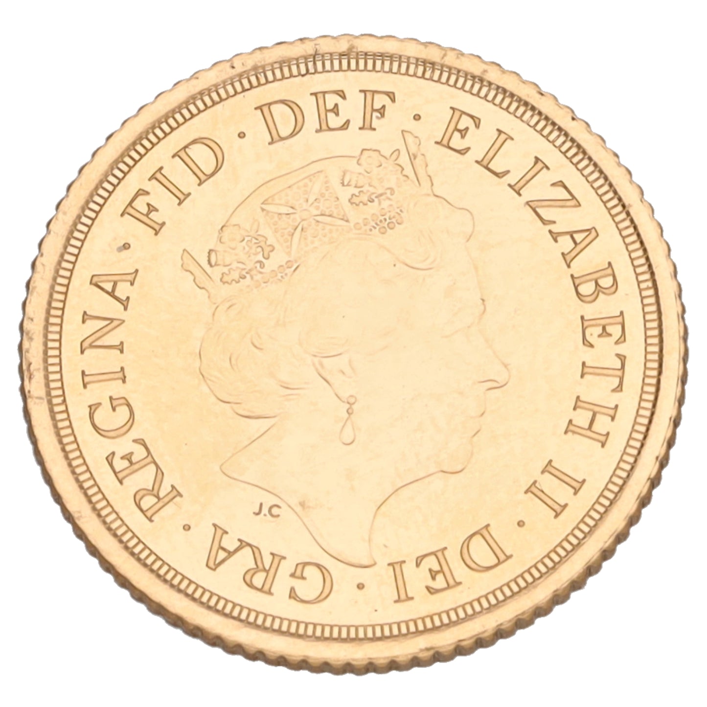 22ct Gold Queen Elizabeth II Half Sovereign Coin 2019