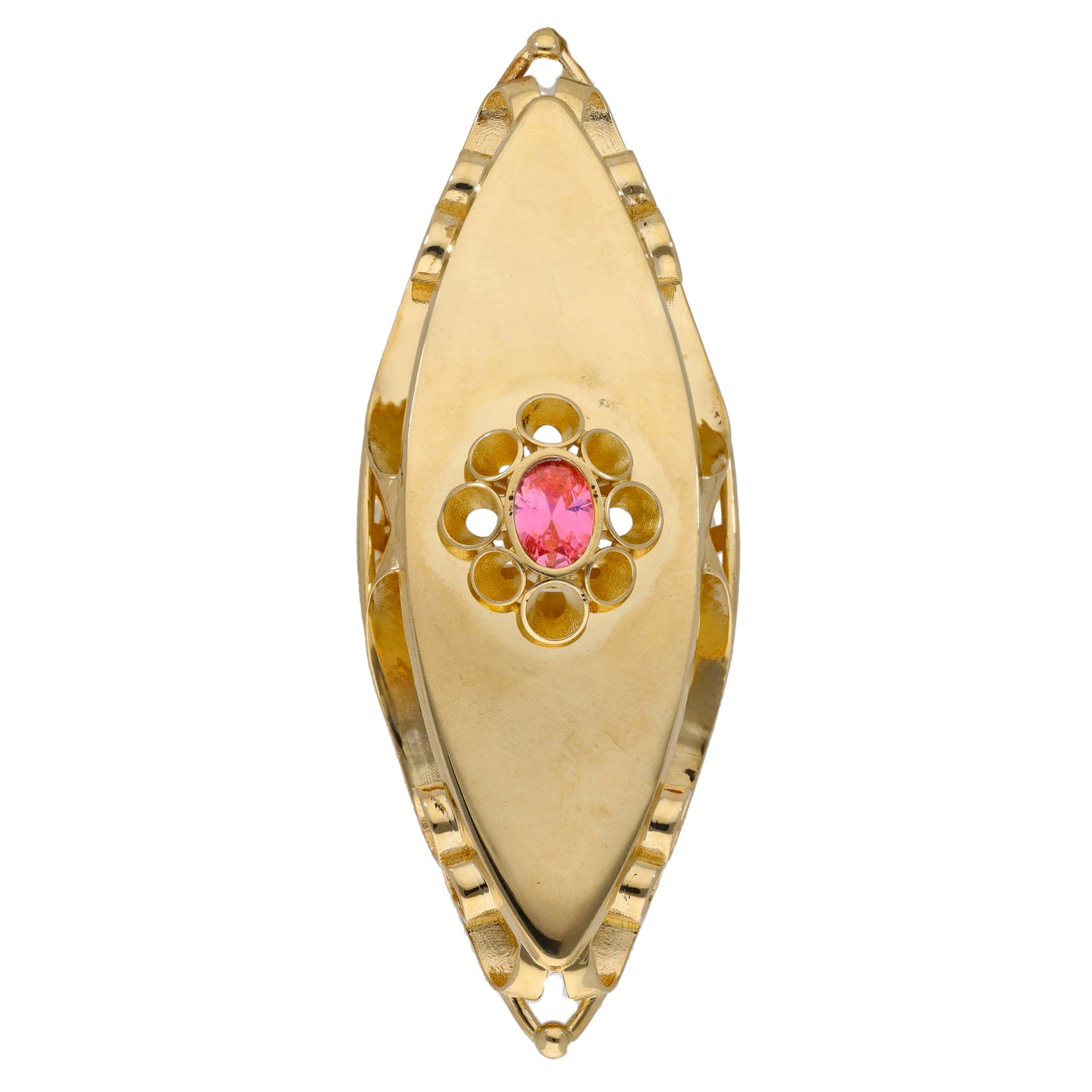 14ct Gold Cubic Zirconia Dress/Cocktail Ring Size S