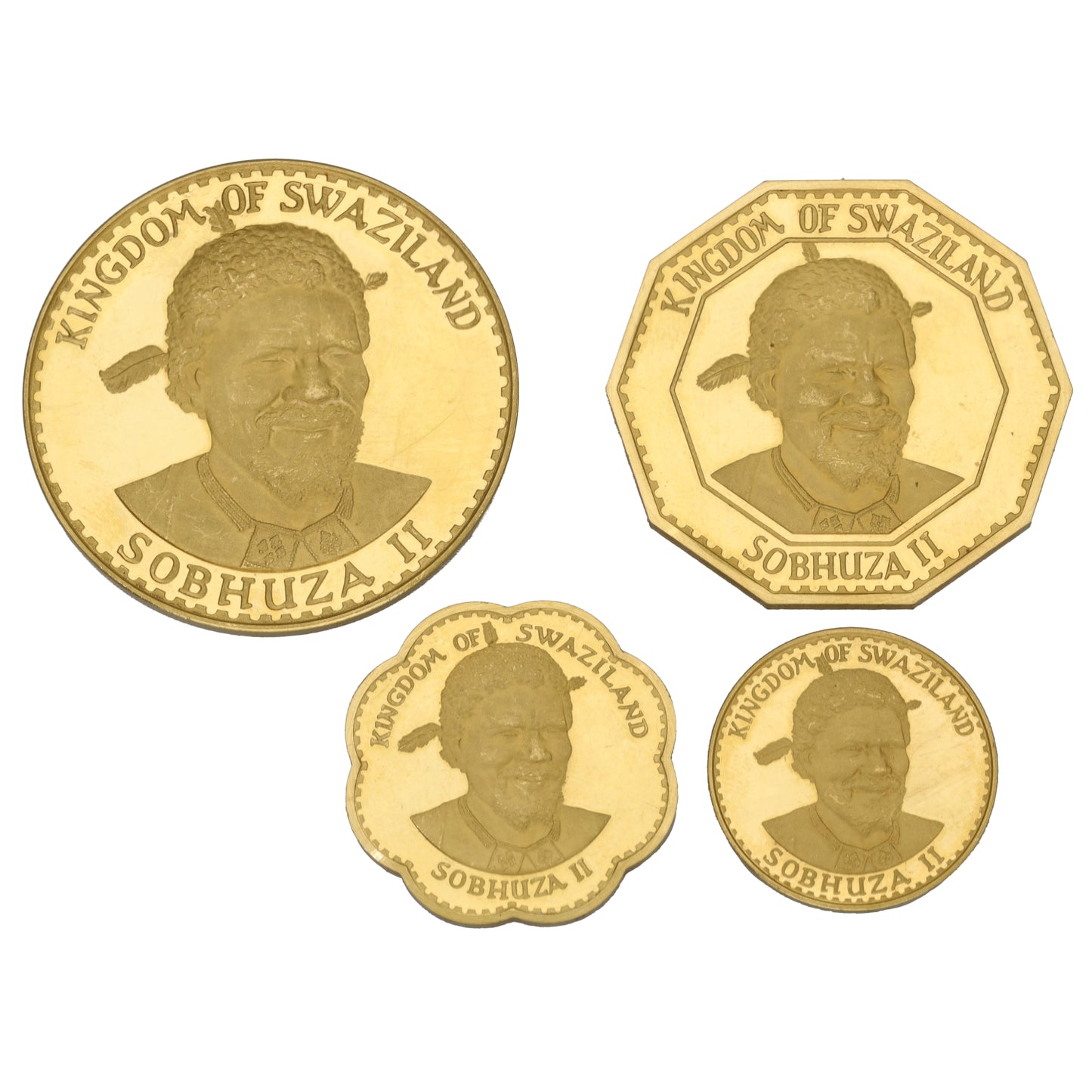 22ct Gold Swaziland 75th Anniversary King Sobhuza II Coin Set 1974