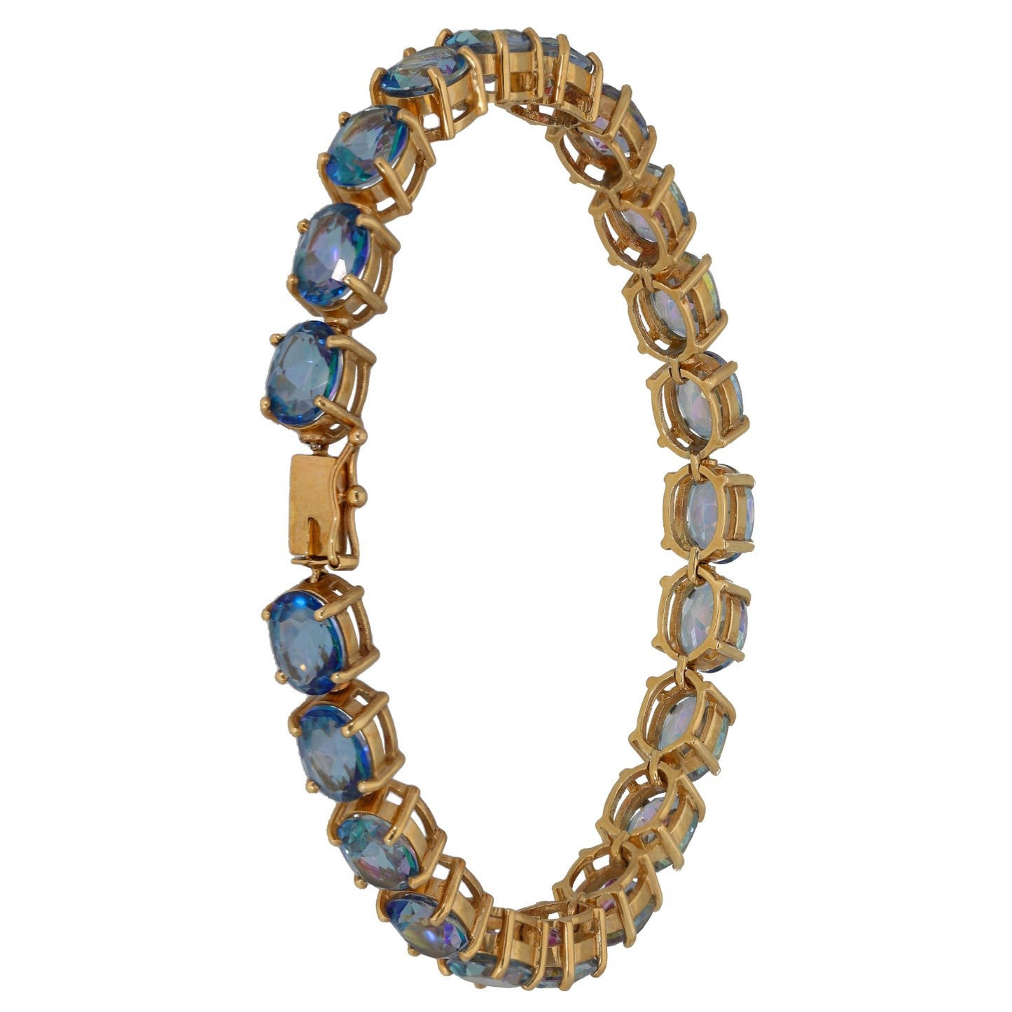 9ct Gold Topaz Fancy Stone Set Bracelet