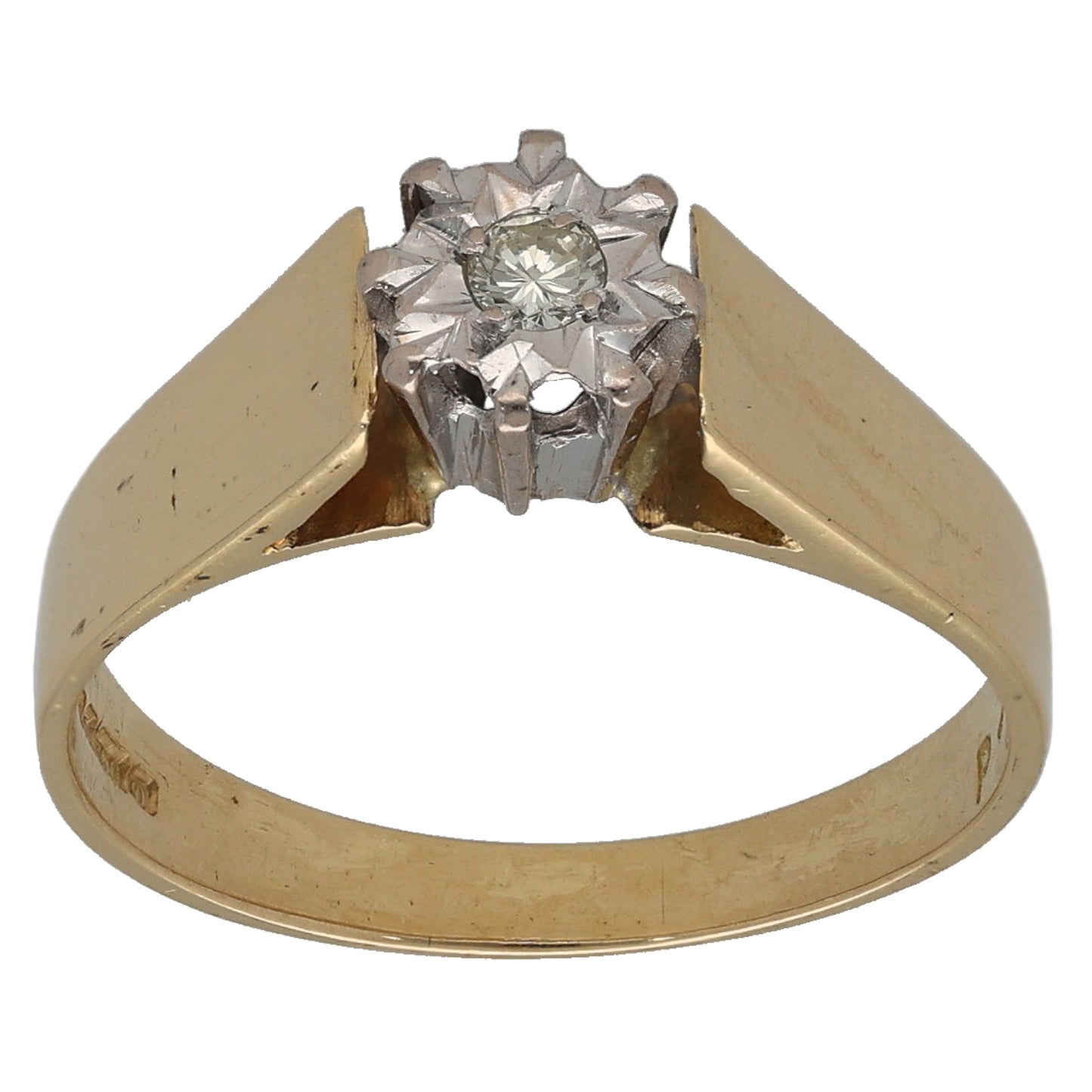 18ct Gold 0.05ct Diamond Solitaire Ring Size N