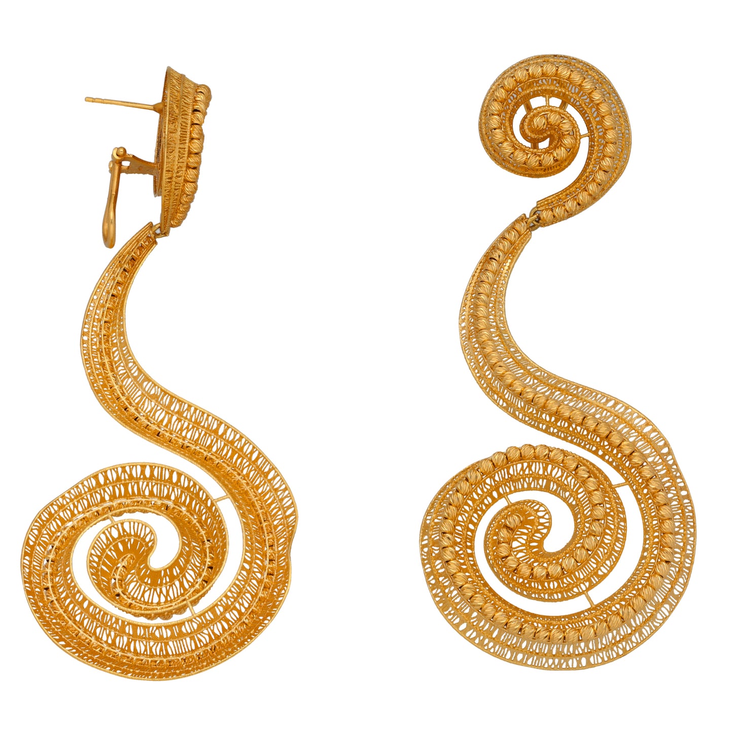 18ct Gold Fancy Bracelet & Earring Jewellery Set