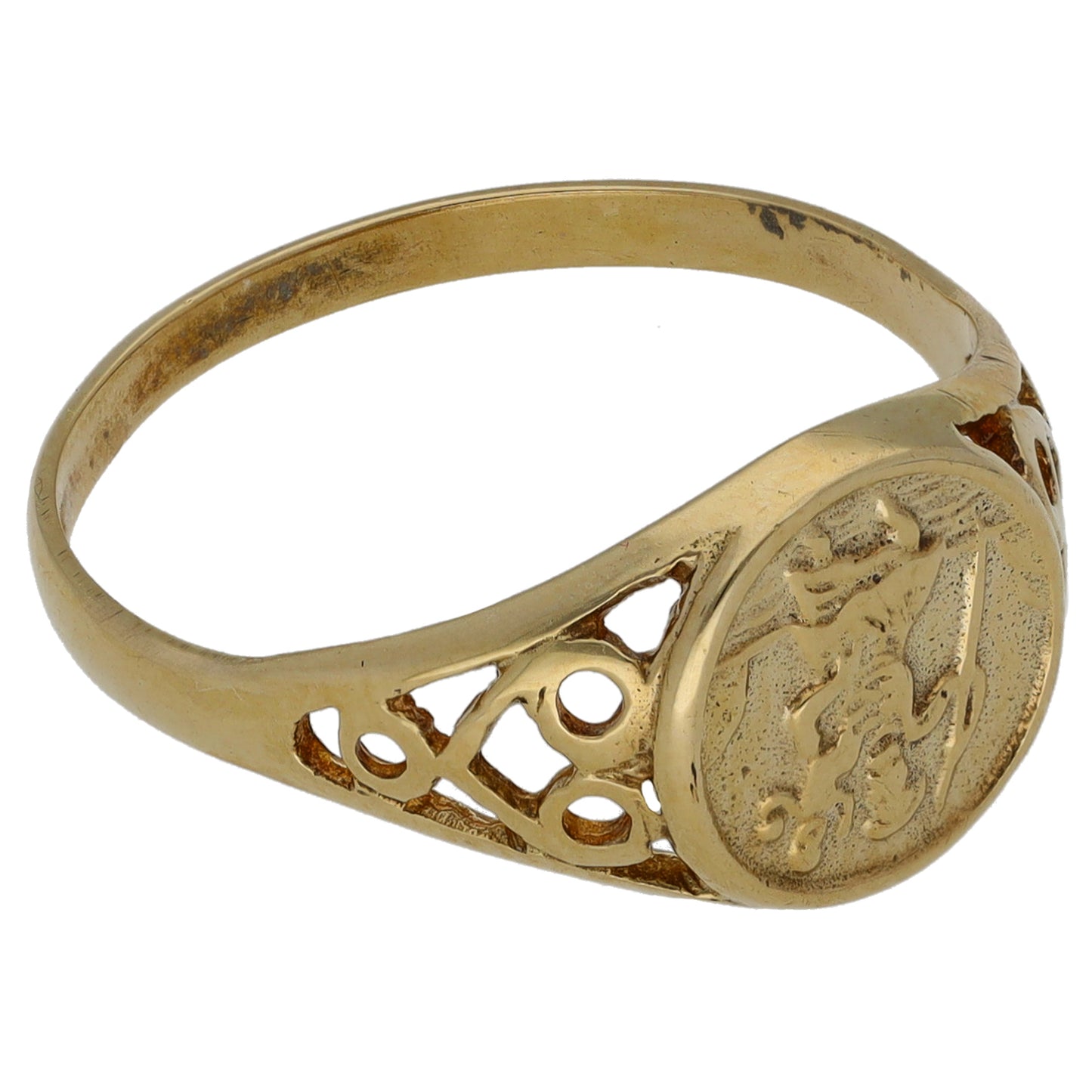 9ct Gold Emblem Ring Size Q