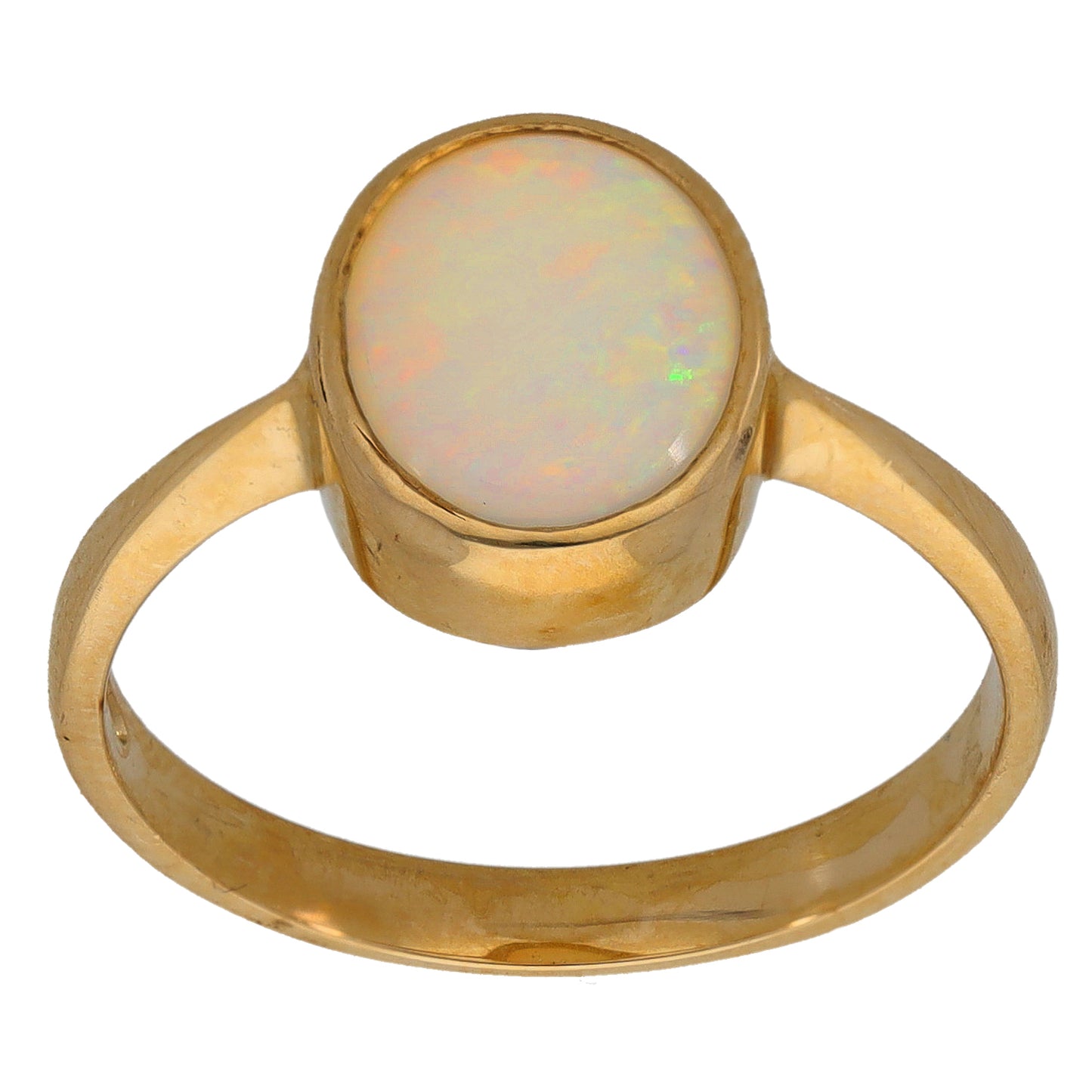 9ct Gold Opal Single Stone Ring Size P