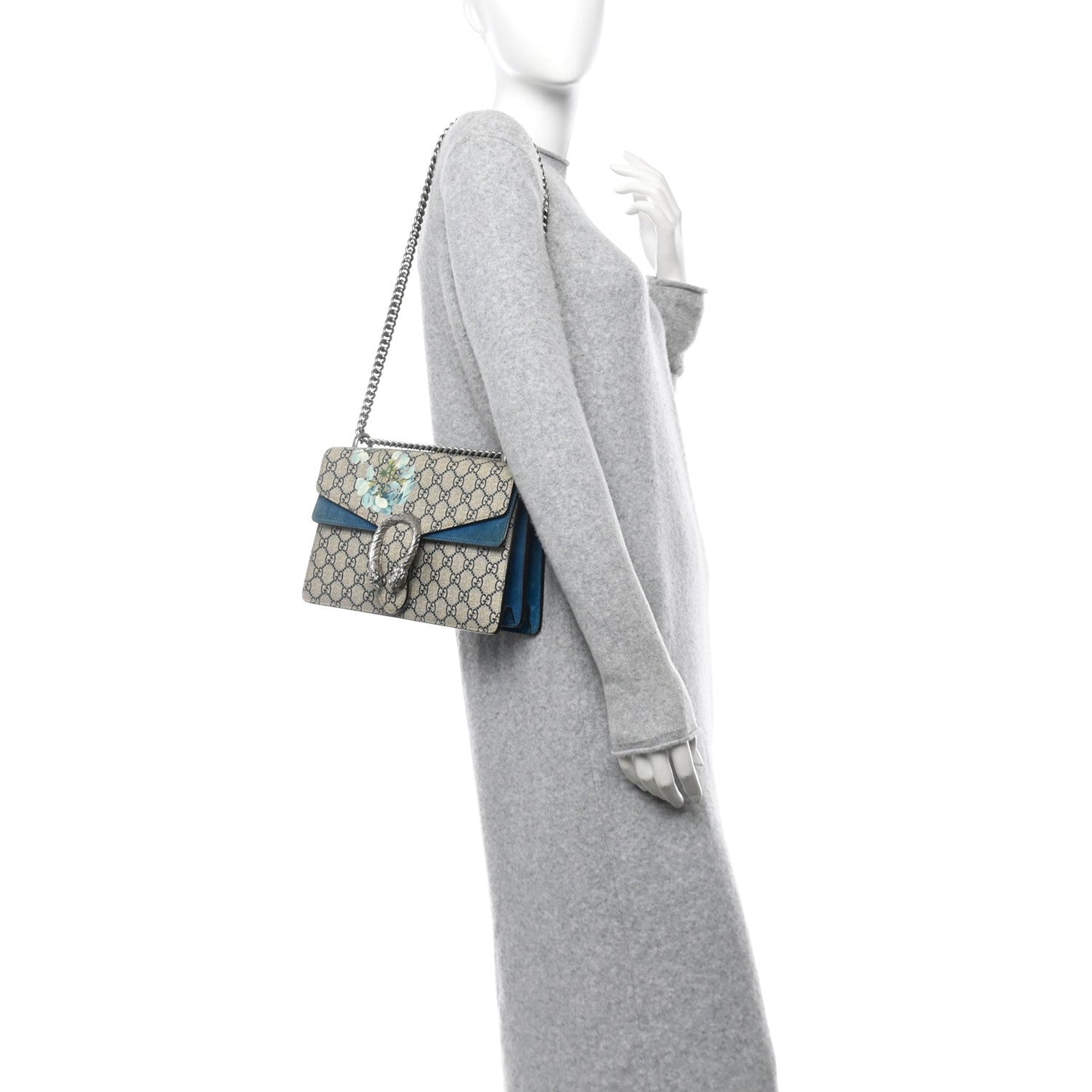 Gucci Dionysus GG Supreme Blooms Coated Canvas Bag - Beige & Navy