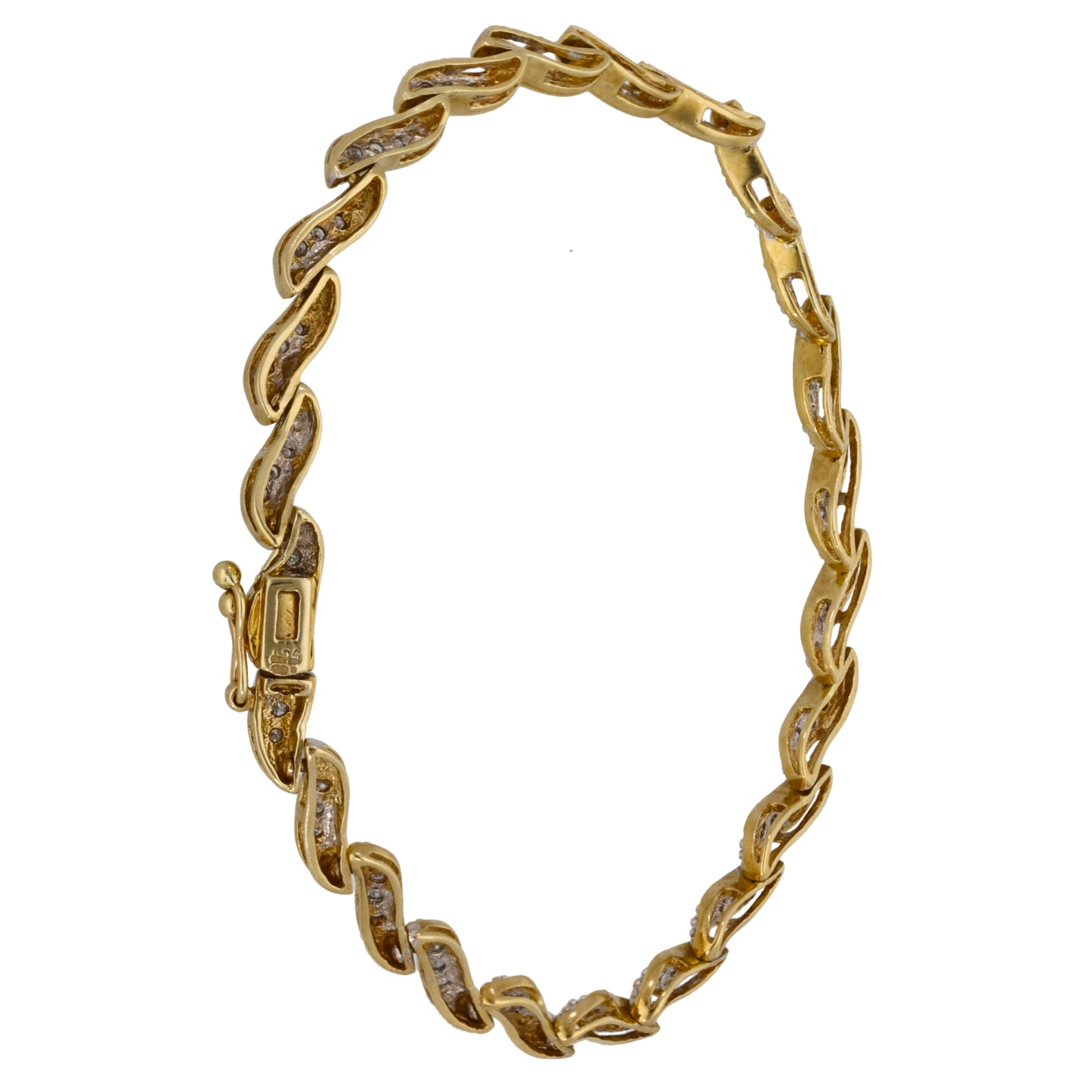 9ct Gold 0.36ct Diamond Fancy Stone Set Bracelet