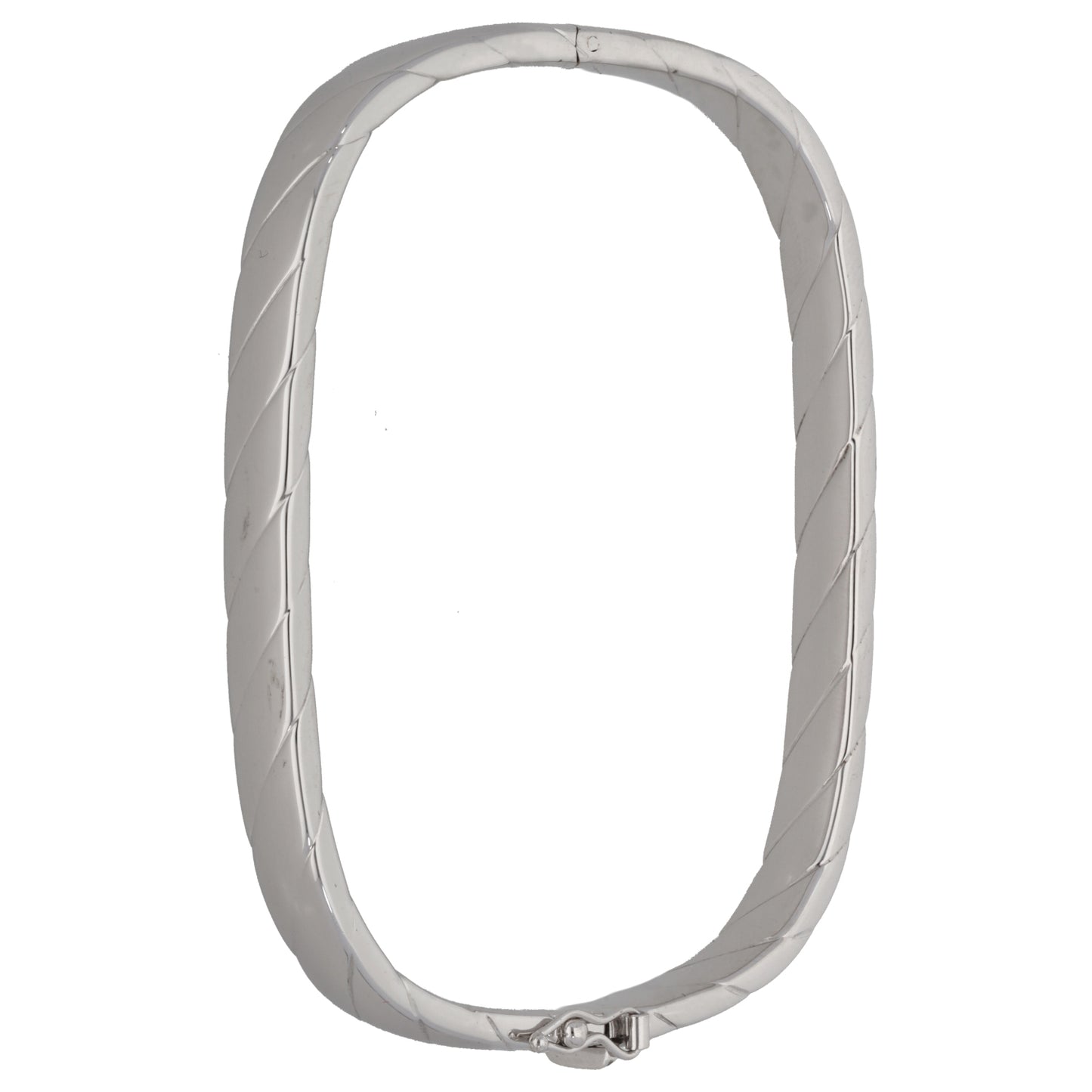 9ct White Gold Hinged/Clasp Bangle