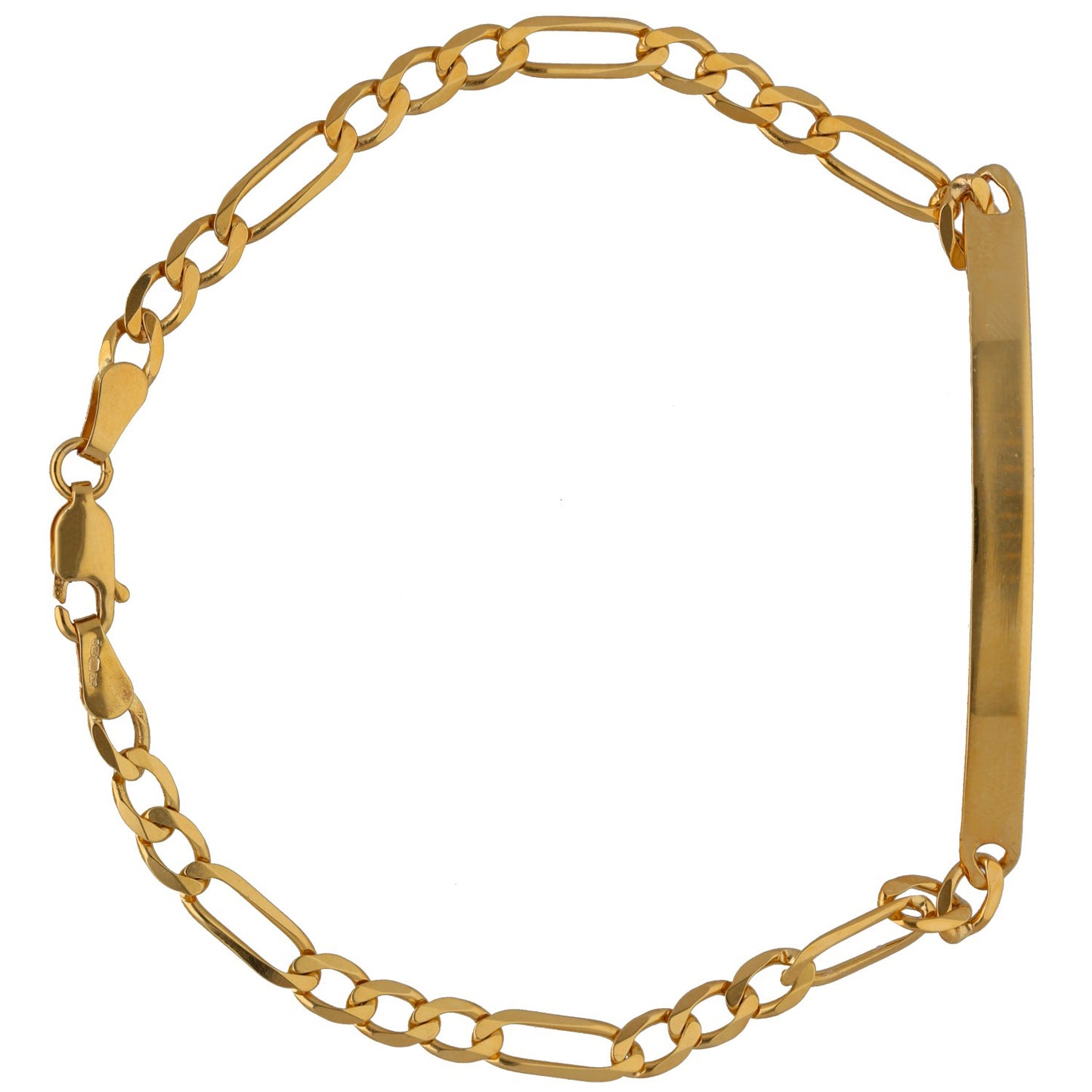 New 9ct Gold Figaro ID Bracelet