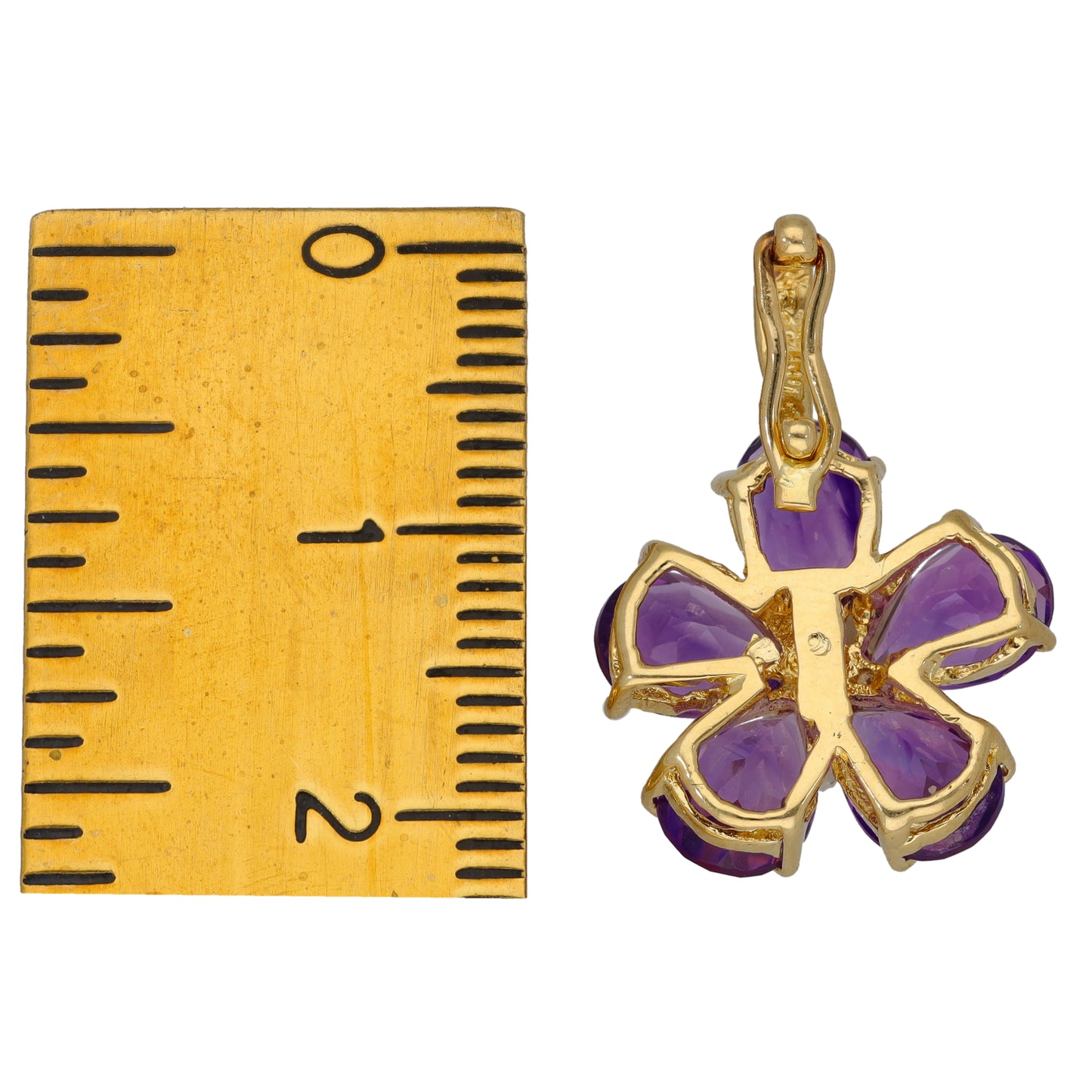 14ct Gold Amethyst Flower Pendant