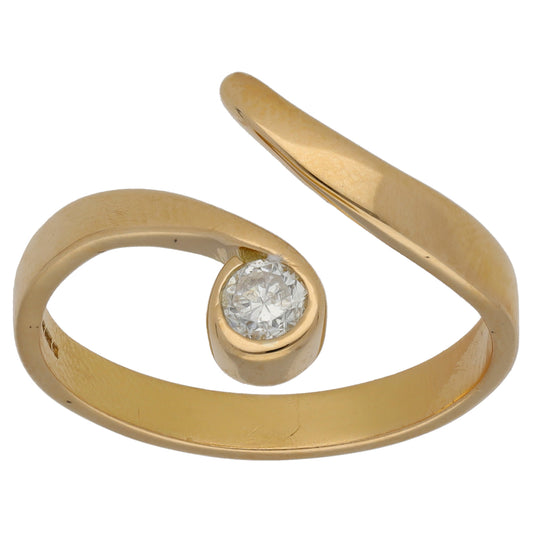 14ct Gold 0.25ct Diamond Solitaire Ring Size R