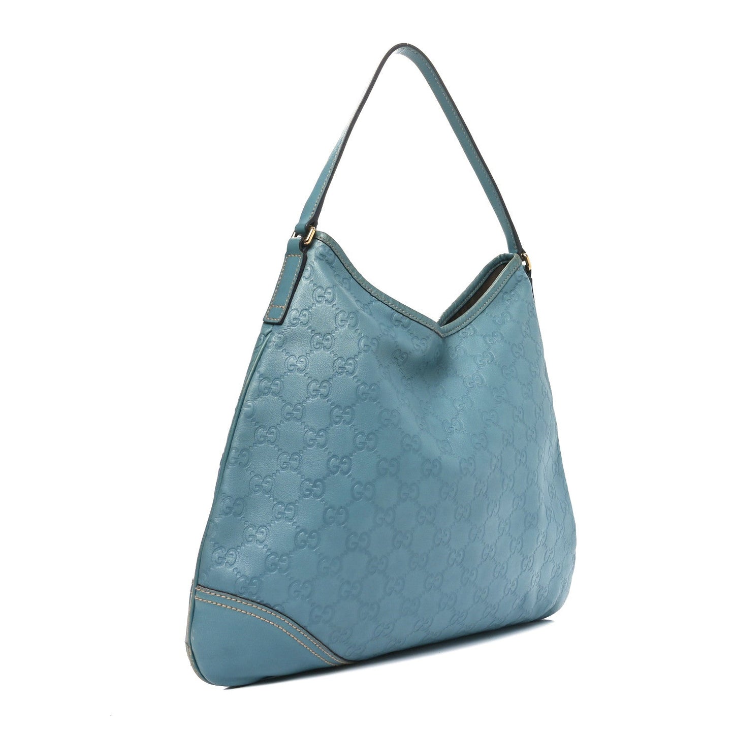 Gucci New Britt Hobo Guccissima Leather Bag - Blue