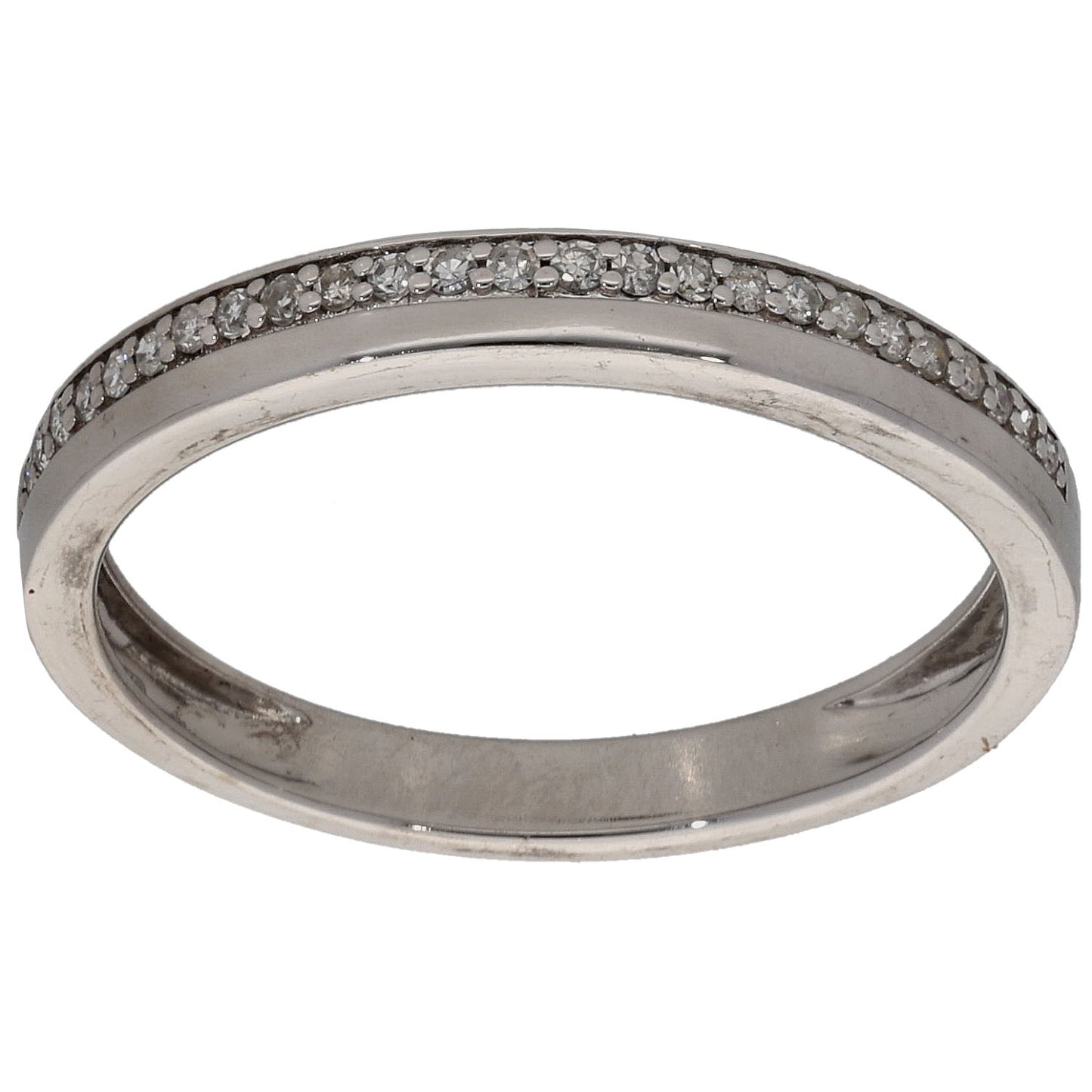 9ct White Gold 0.10ct Diamond Half Eternity Ring Size M