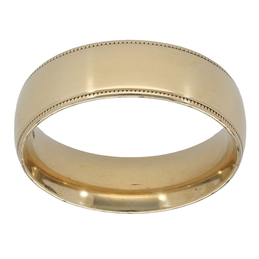 9ct Gold Patterned Wedding Ring Size X