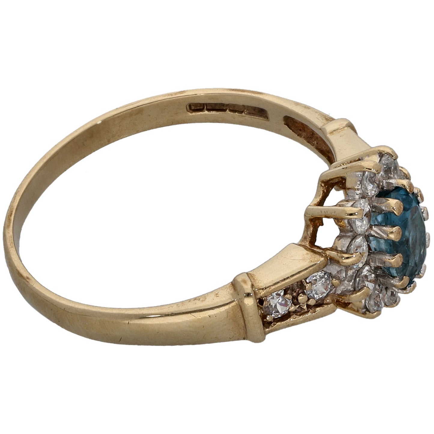 9ct Gold Topaz & Cubic Zirconia Dress/Cocktail Ring Size Q