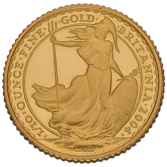 22ct Gold Queen Elizabeth II 1/10 OZ Britannia Coin 2004