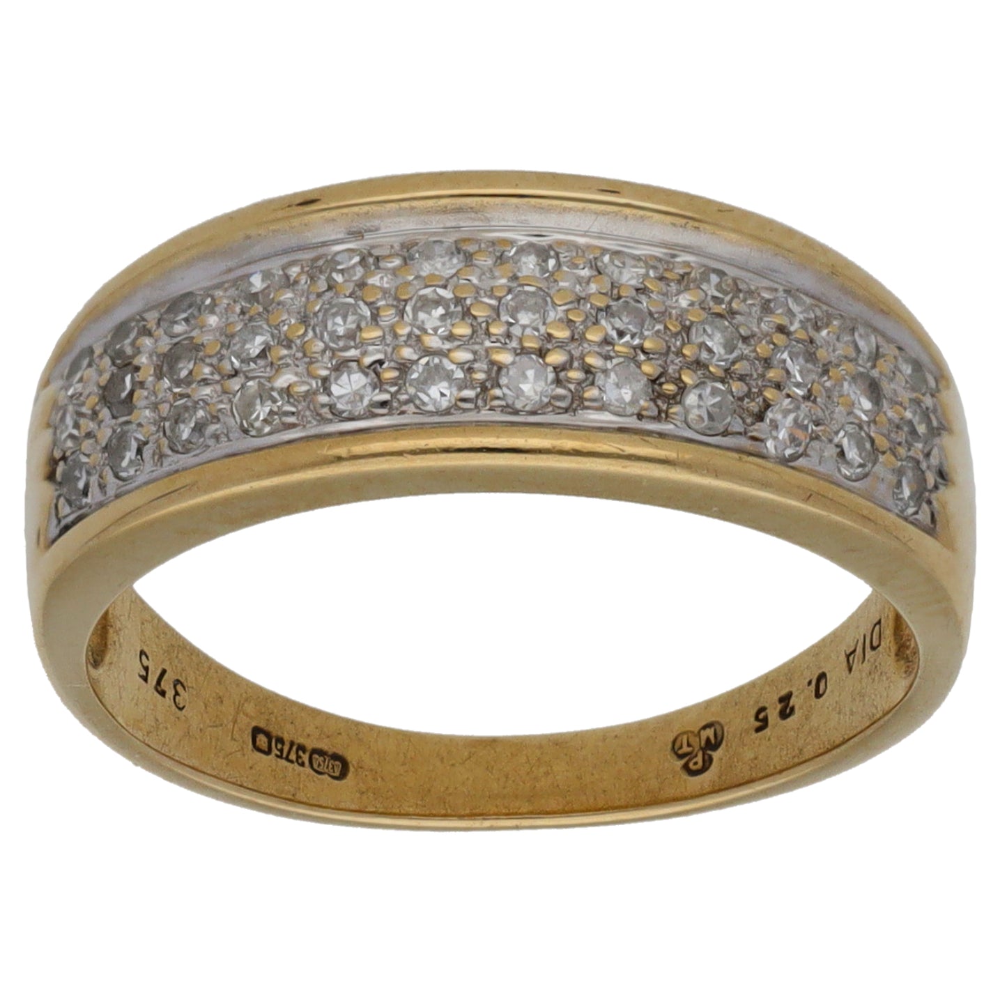 9ct Gold 0.25ct Diamond Dress/Cocktail Ring Size L