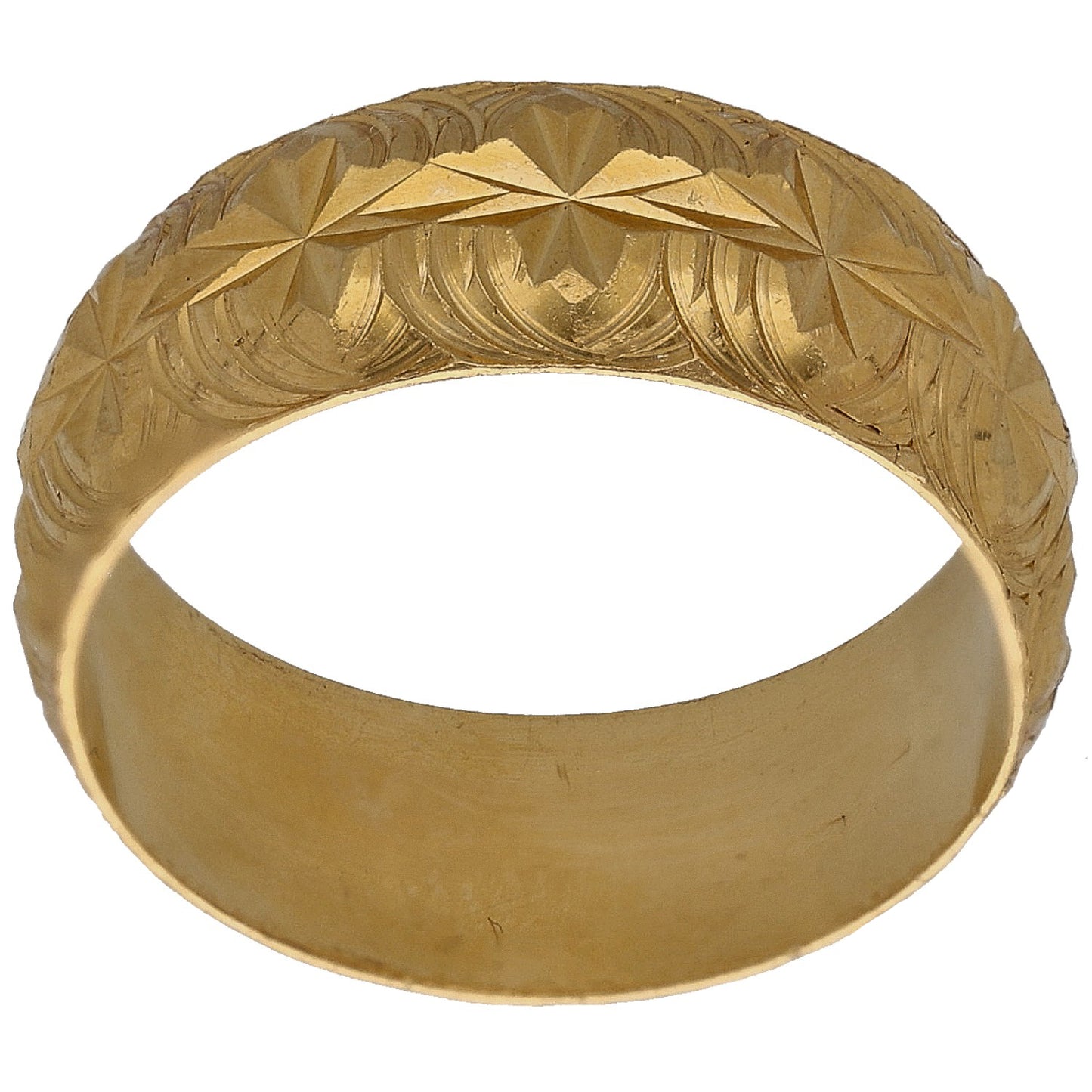 22ct Gold Patterned Wedding Ring Size O