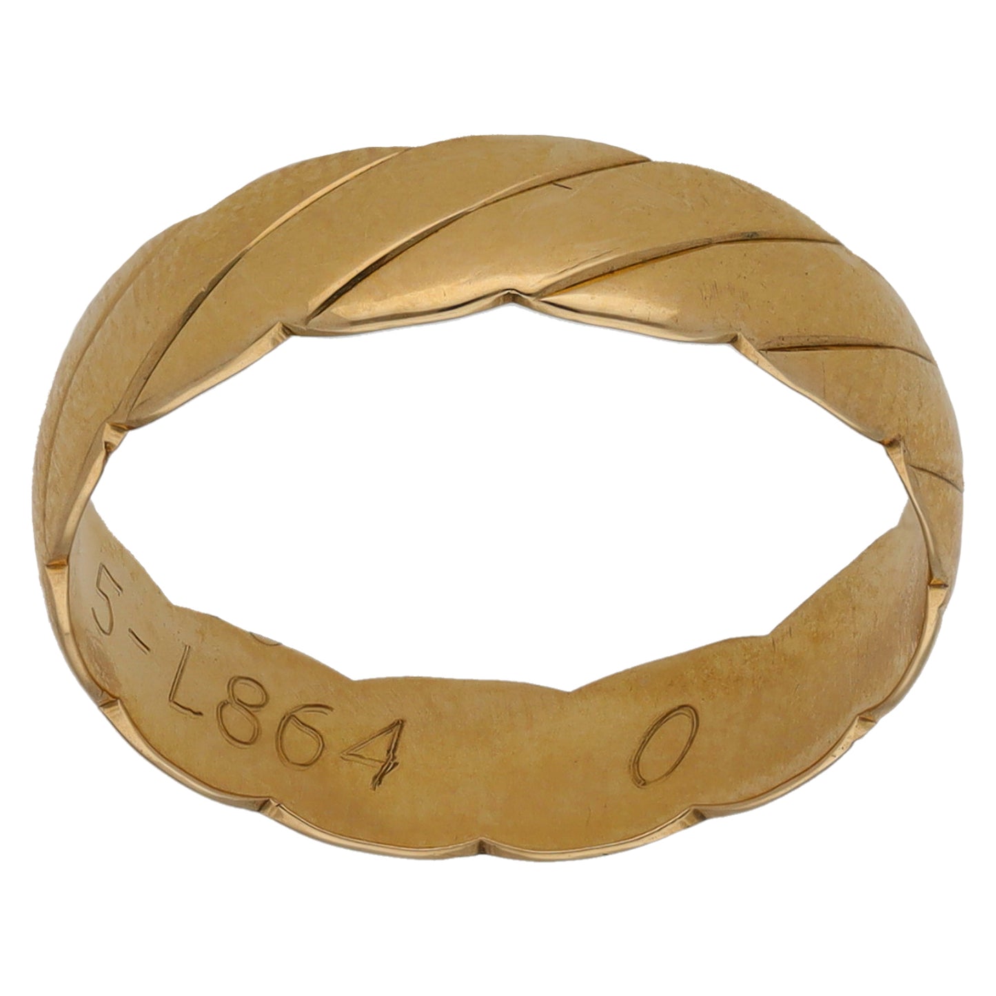 9ct Gold Patterned Wedding Ring Size N