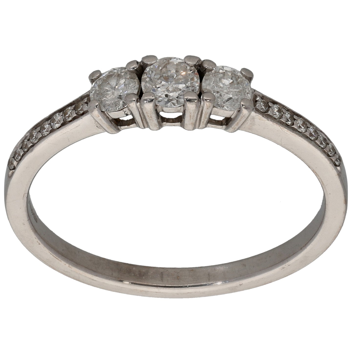 18ct White Gold 0.58ct Diamond Dress/Cocktail Ring Size T