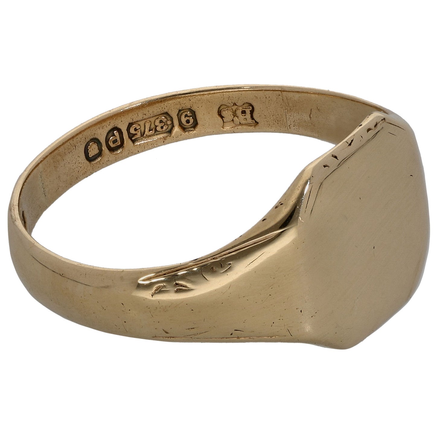 9ct Gold Plain Signet Ring Size Q