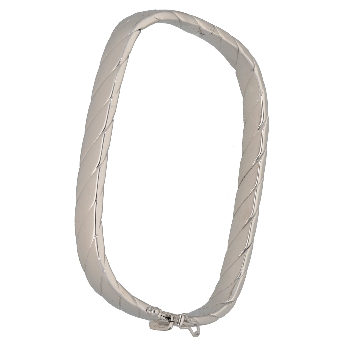 9ct White Gold Hinged/Clasp Bangle