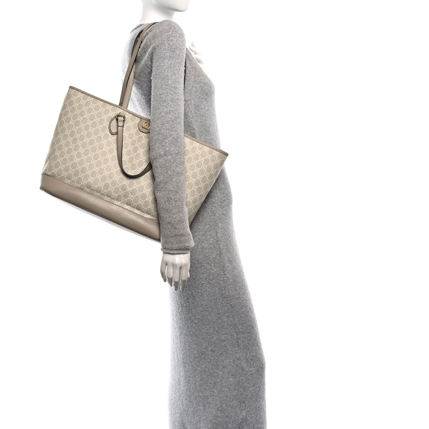 Gucci GG Supreme Monogram Large Ophidia Tote Bag - Mystic White Oatmeal