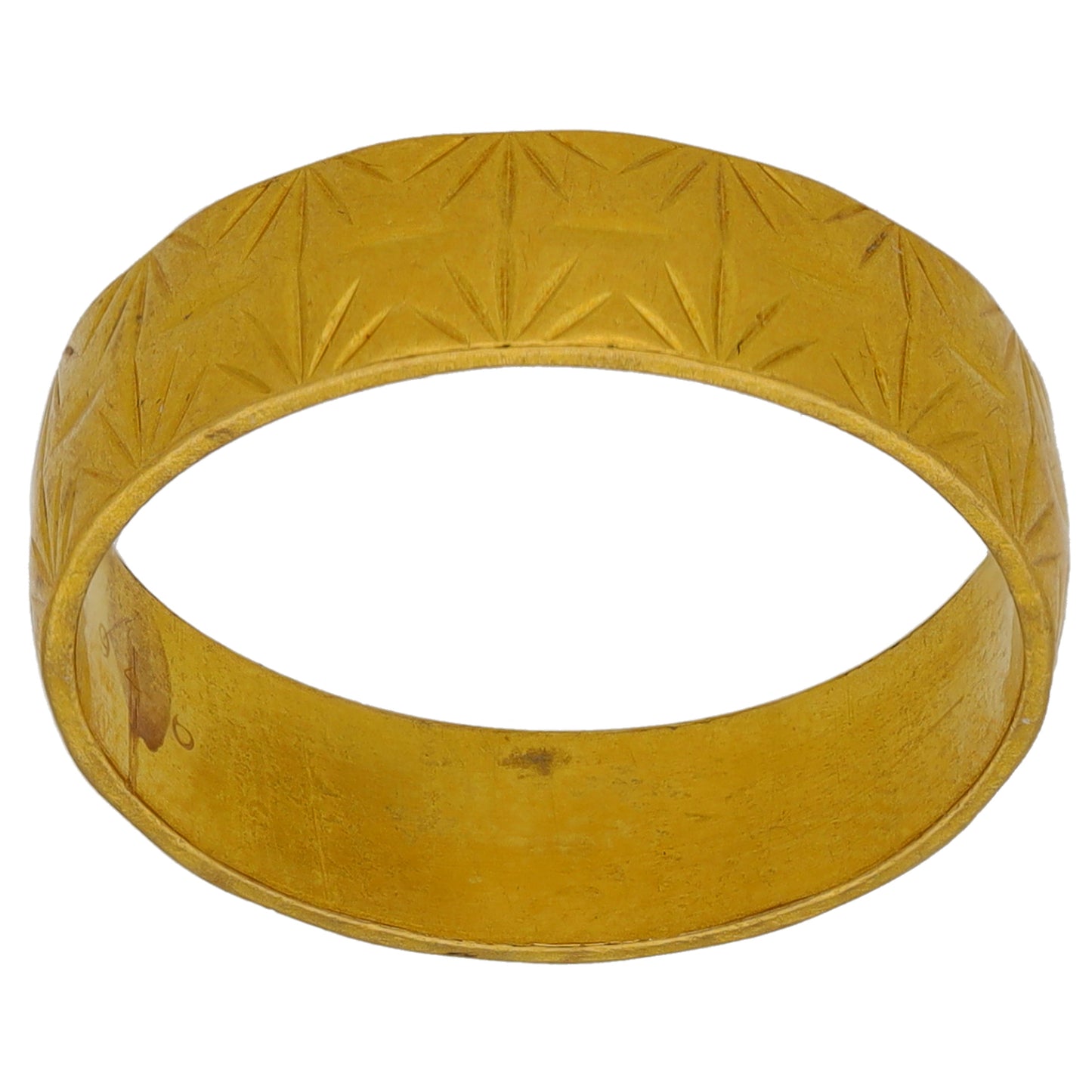 22ct Gold Patterned Wedding Ring Size P
