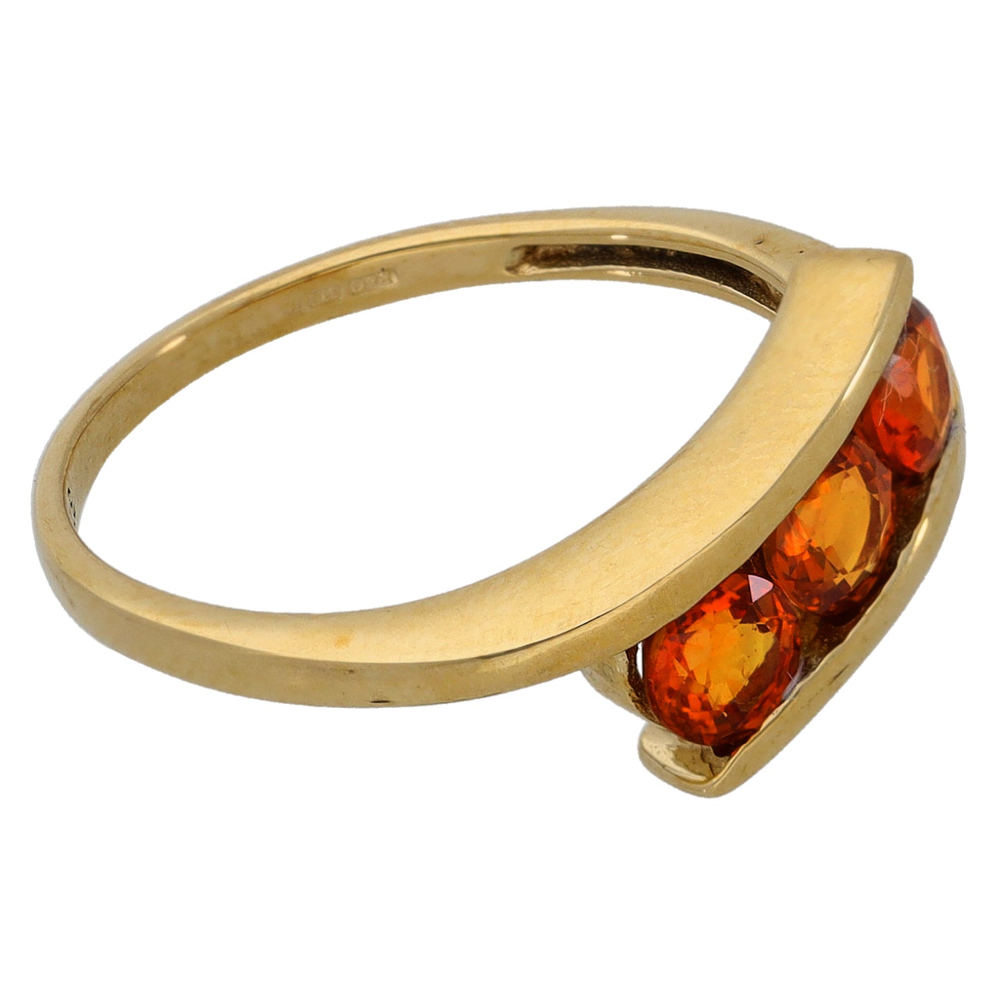 9ct Gold Sapphire Three Stone Ring Size N