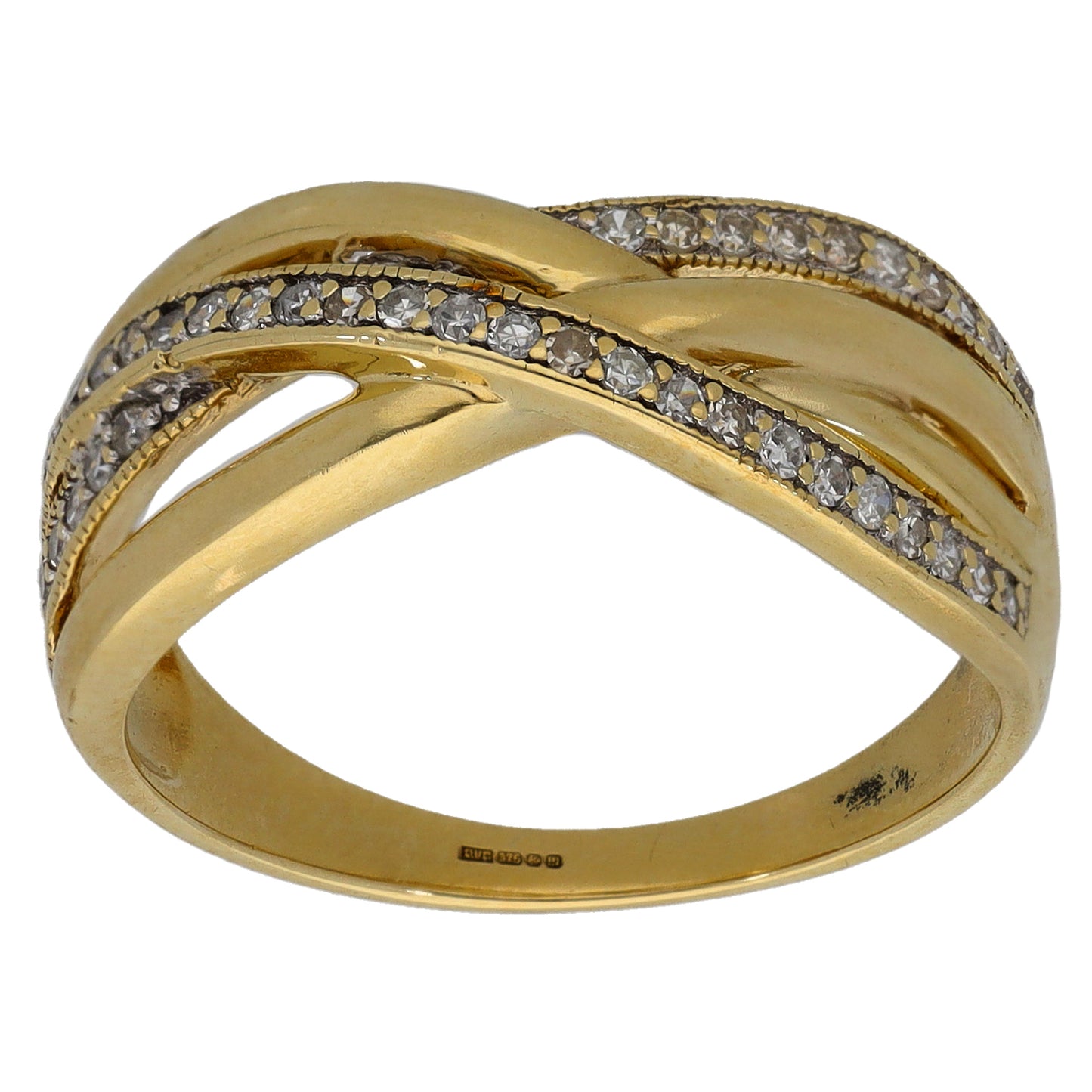9ct Gold 0.21ct Diamond Dress/Cocktail Ring Size T
