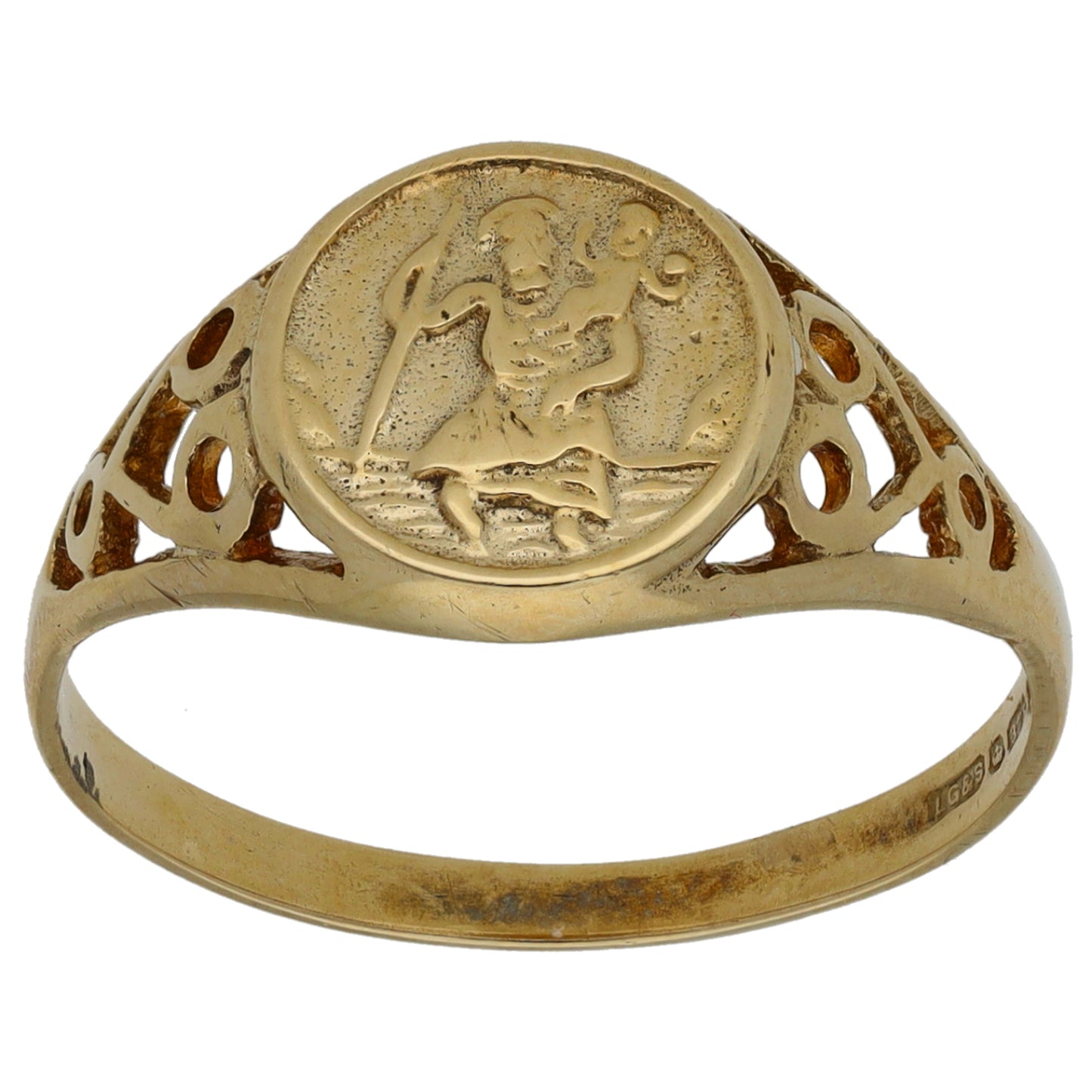 9ct Gold Emblem Ring Size Q