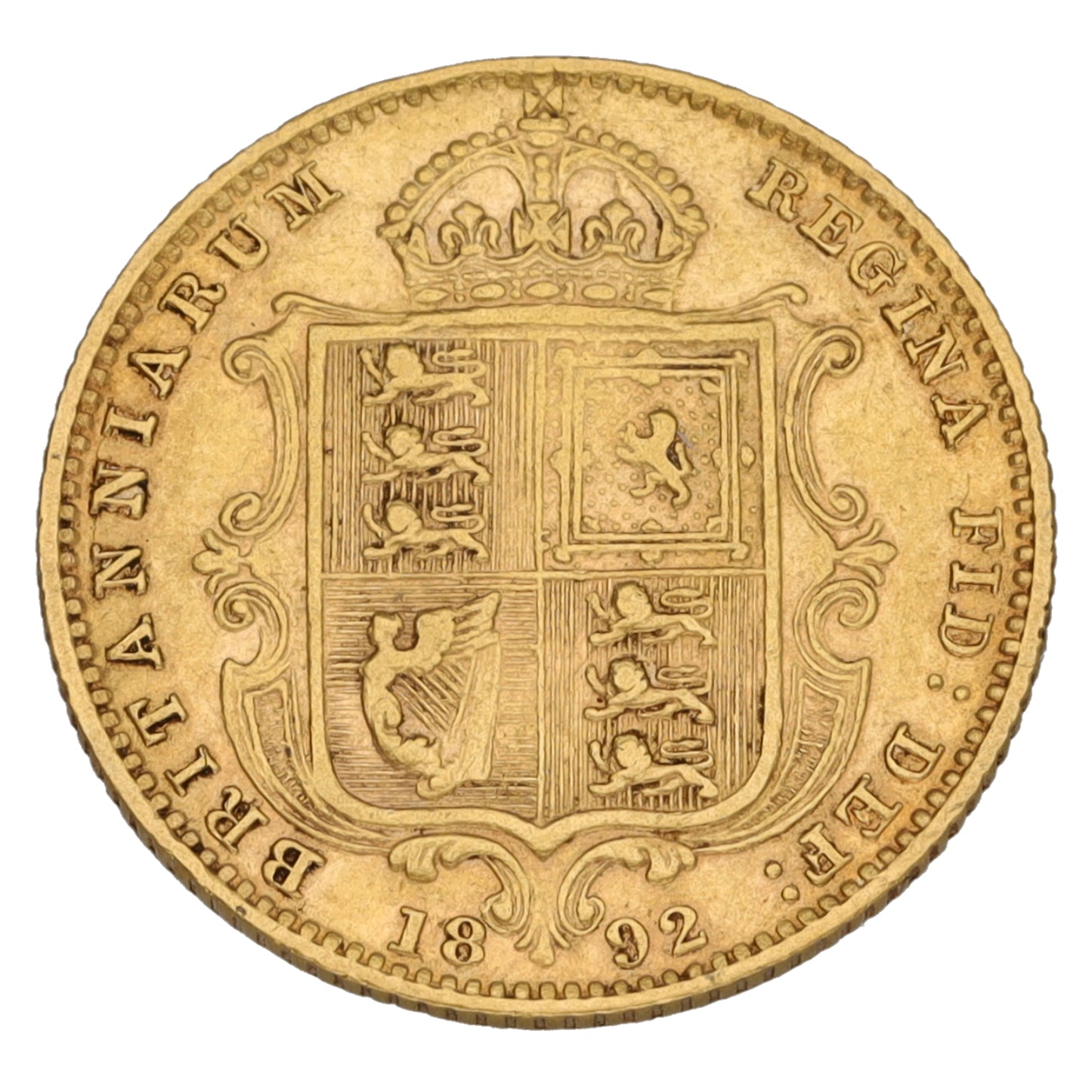 22ct Gold Queen Victoria Half Sovereign Coin 1892