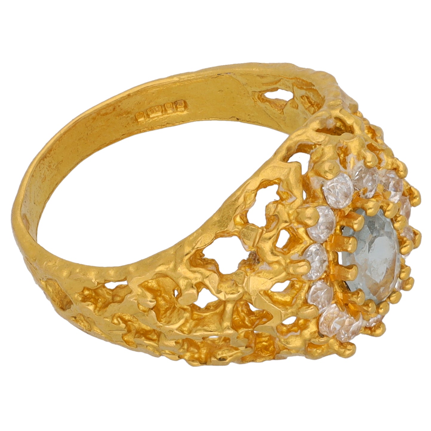 22ct Gold Imitation Gems Dress/Cocktail Ring Size N