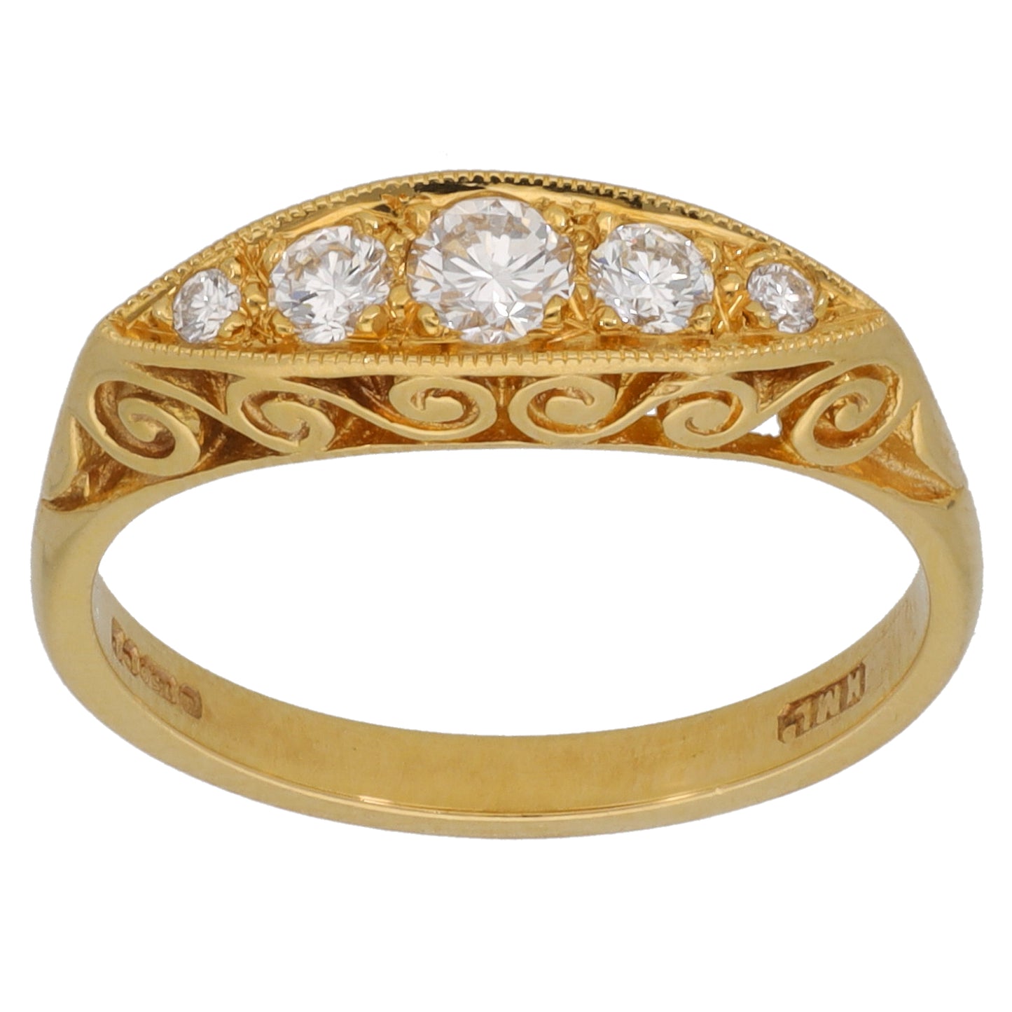 18ct Gold 0.31ct Diamond Half Eternity Ring Size N
