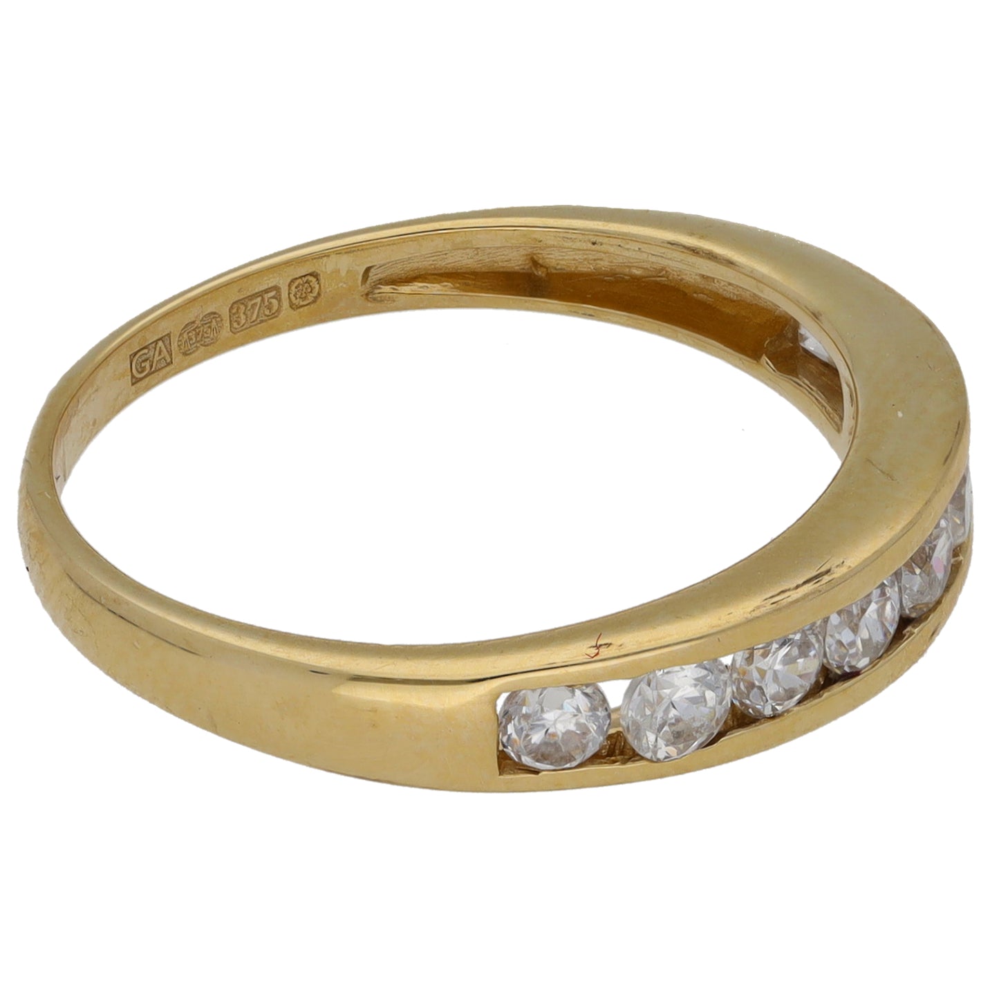 9ct Gold Cubic Zirconia Half Eternity Ring Size O