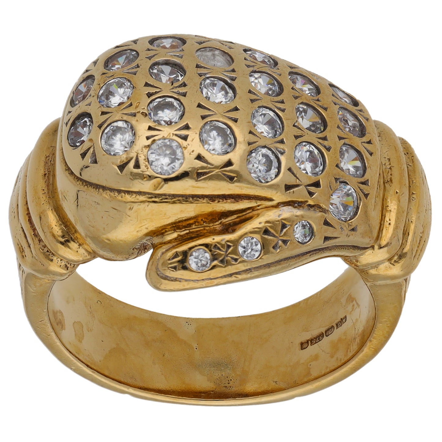 9ct Gold Cubic Zirconia Boxing Glove Ring Size W