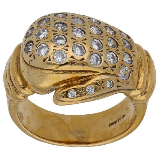 9ct Gold Cubic Zirconia Boxing Glove Ring Size W