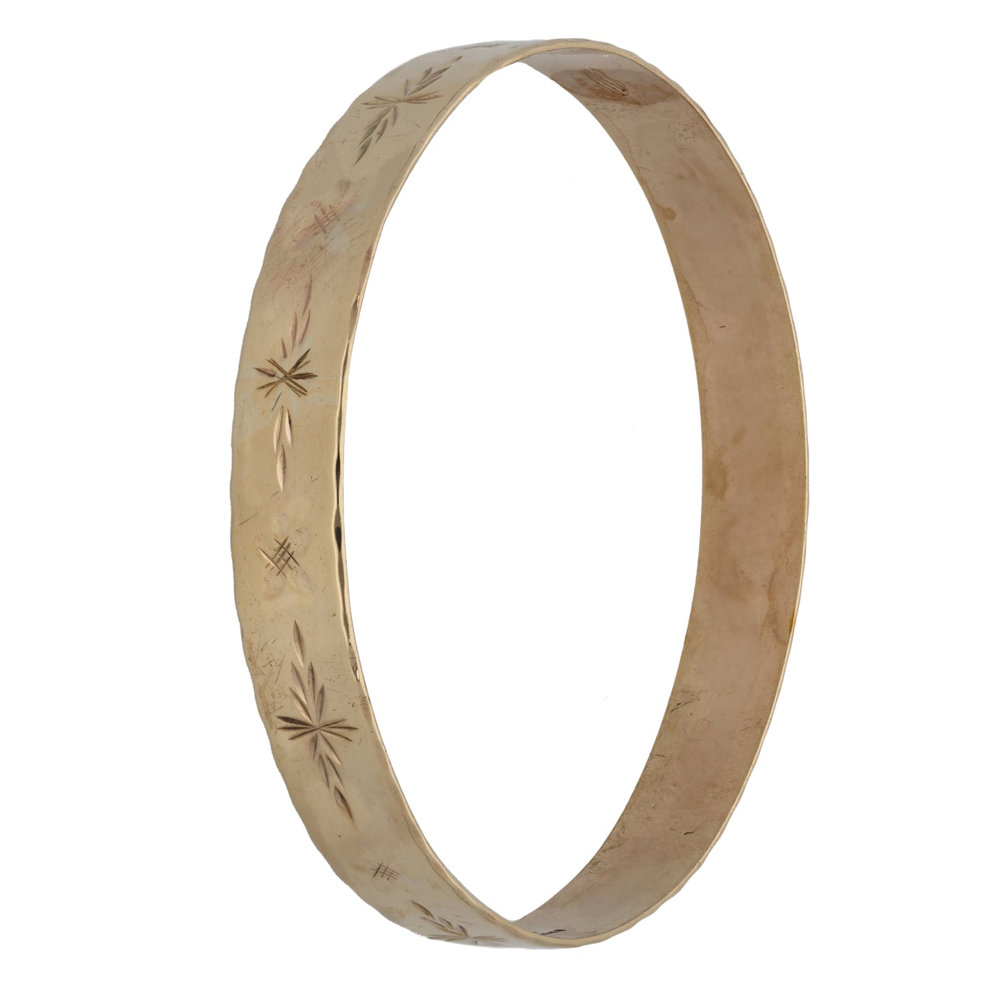 9ct Gold Patterned Bangle