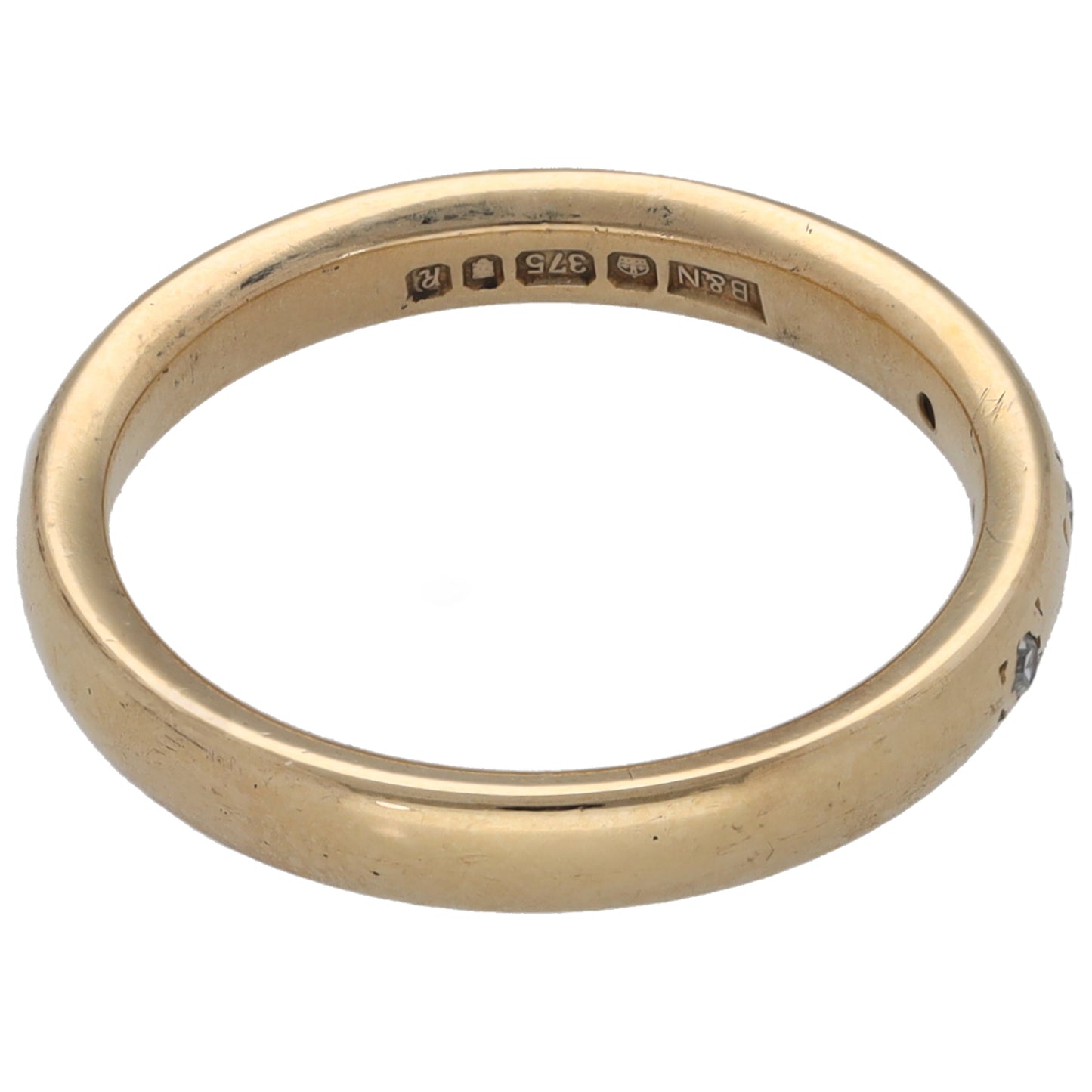 9ct Gold 0.015ct Diamond Wedding Ring Size K