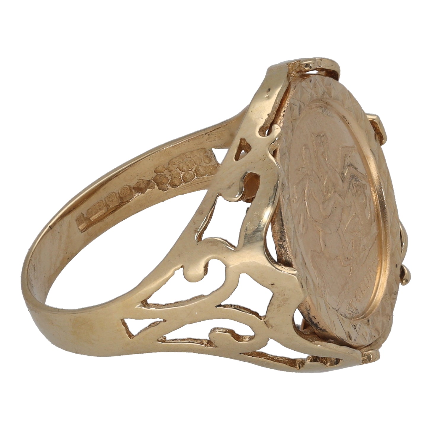 9ct Gold St George Ring Size P