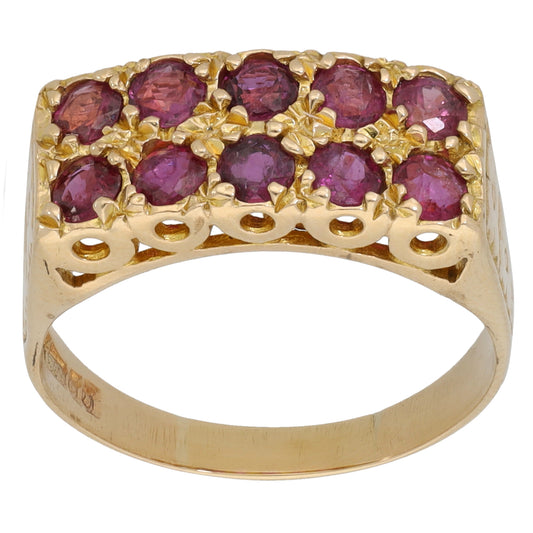 9ct Gold Ruby Dress/Cocktail Ring Size Q
